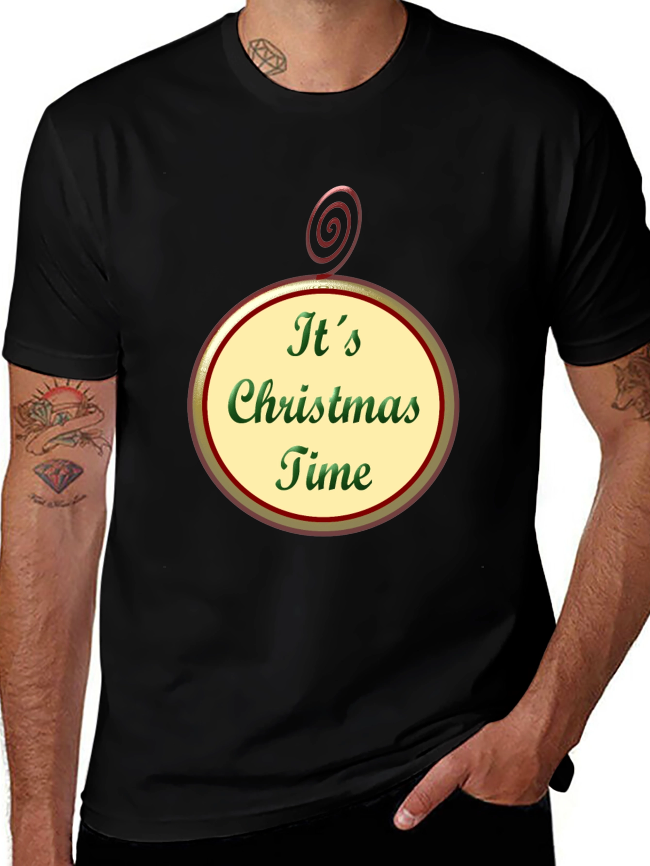 Its Christmas Time Black T-Shirt