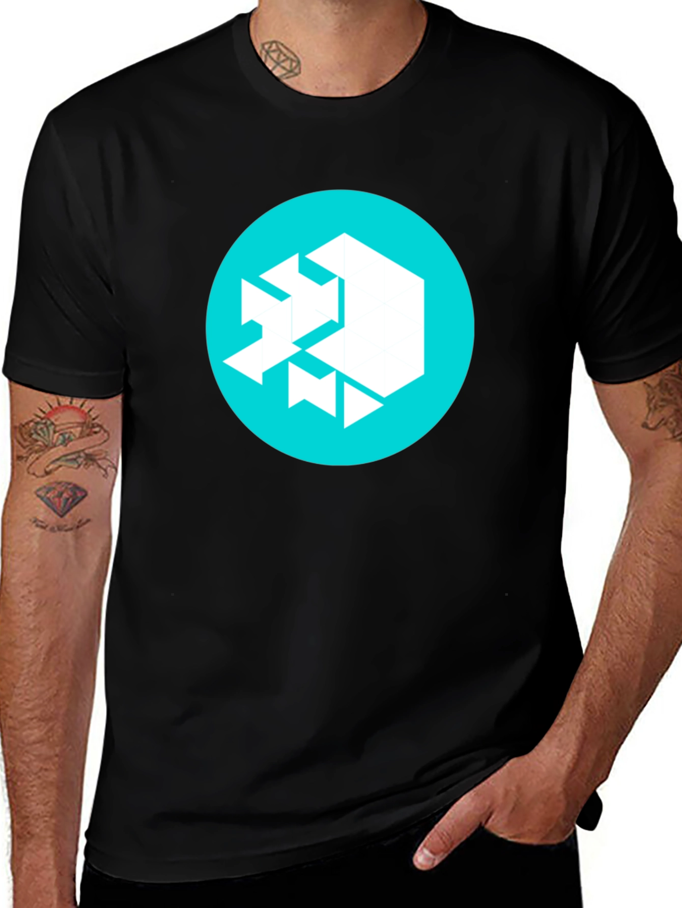Abstract Logo Graphic Tee - Mens Black T-Shirt