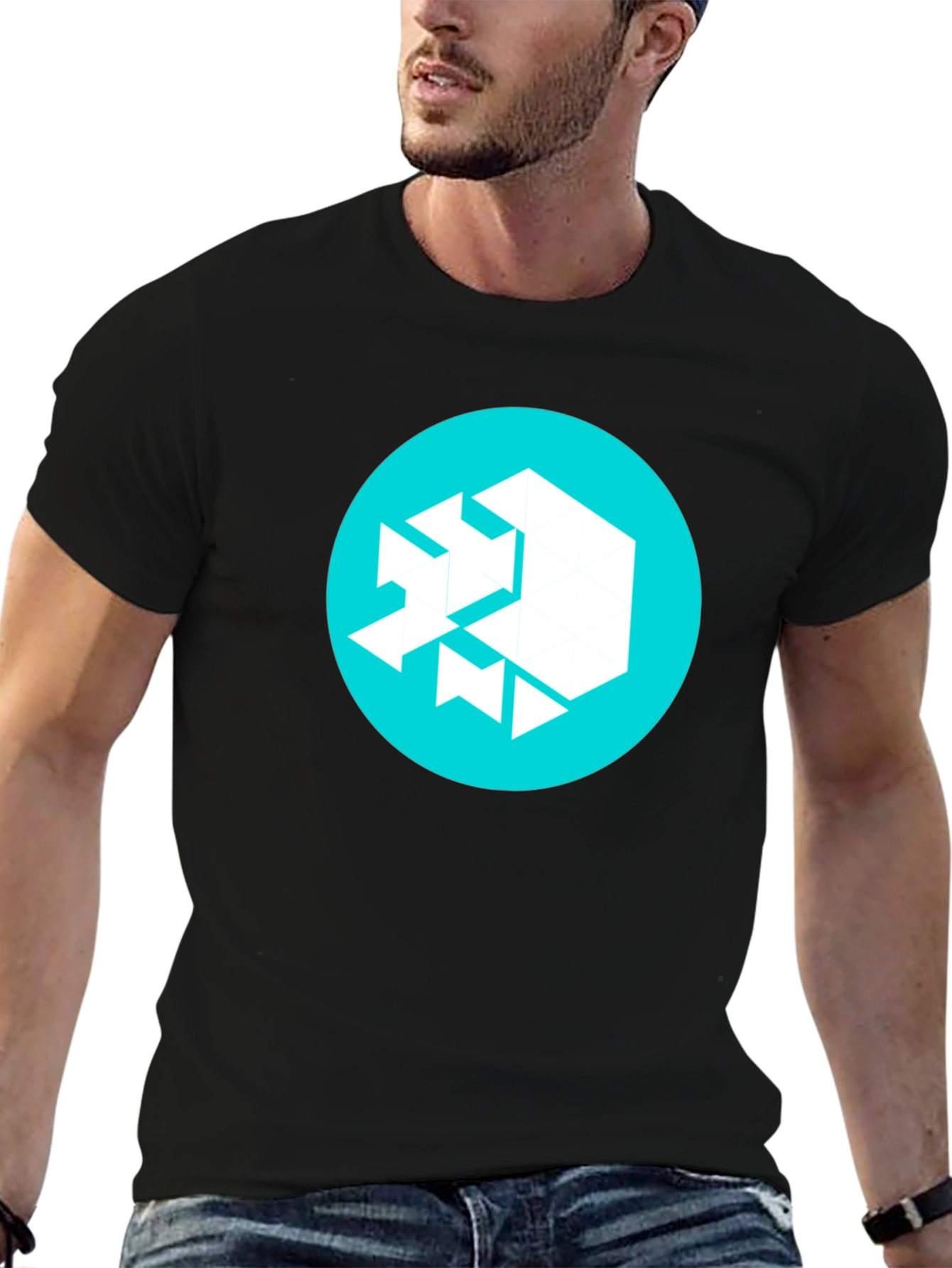 Abstract Logo Graphic Tee - Mens Black T-Shirt