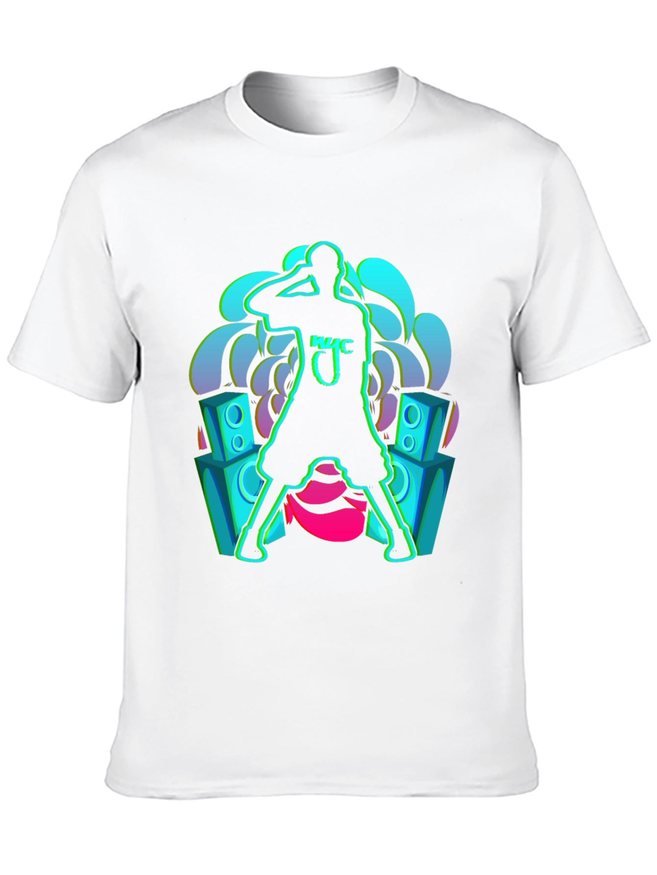 Neon Music Graphic Black T-Shirt