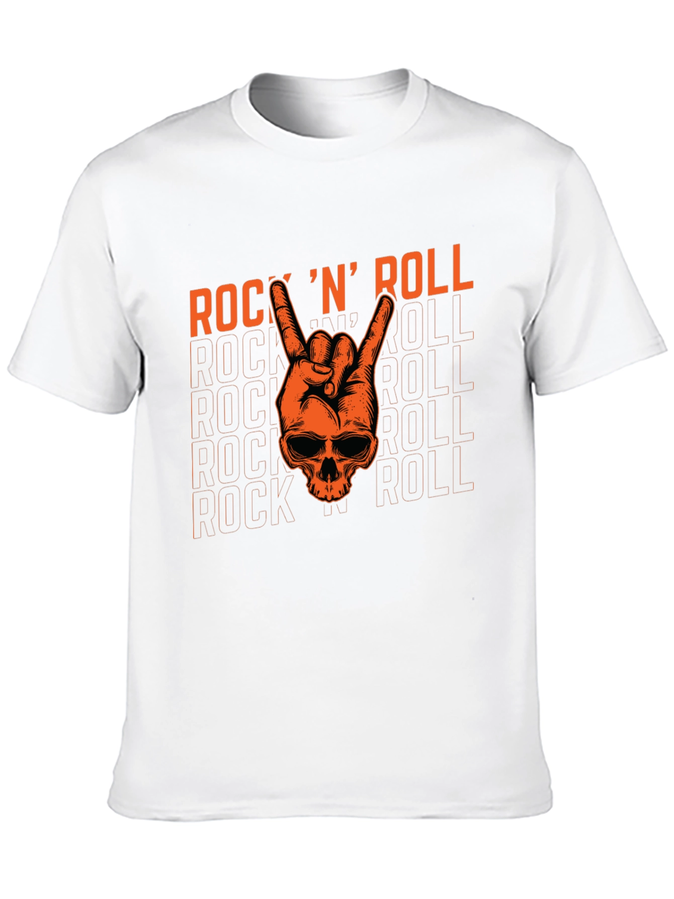 Rock N Roll Skull Graphic Tee - Black