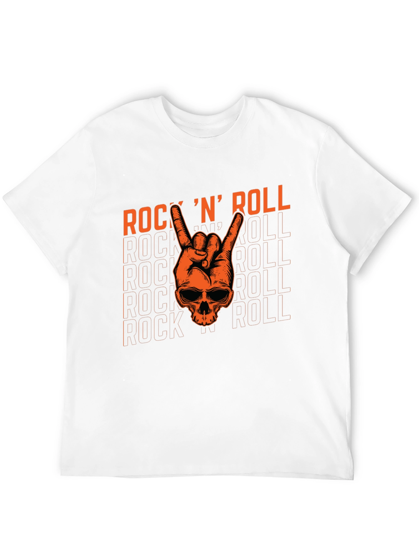 Rock N Roll Skull Graphic Tee - Black