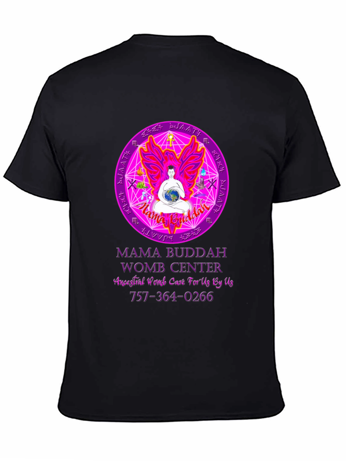 Mama Buddah Womb Center Graphic T-Shirt