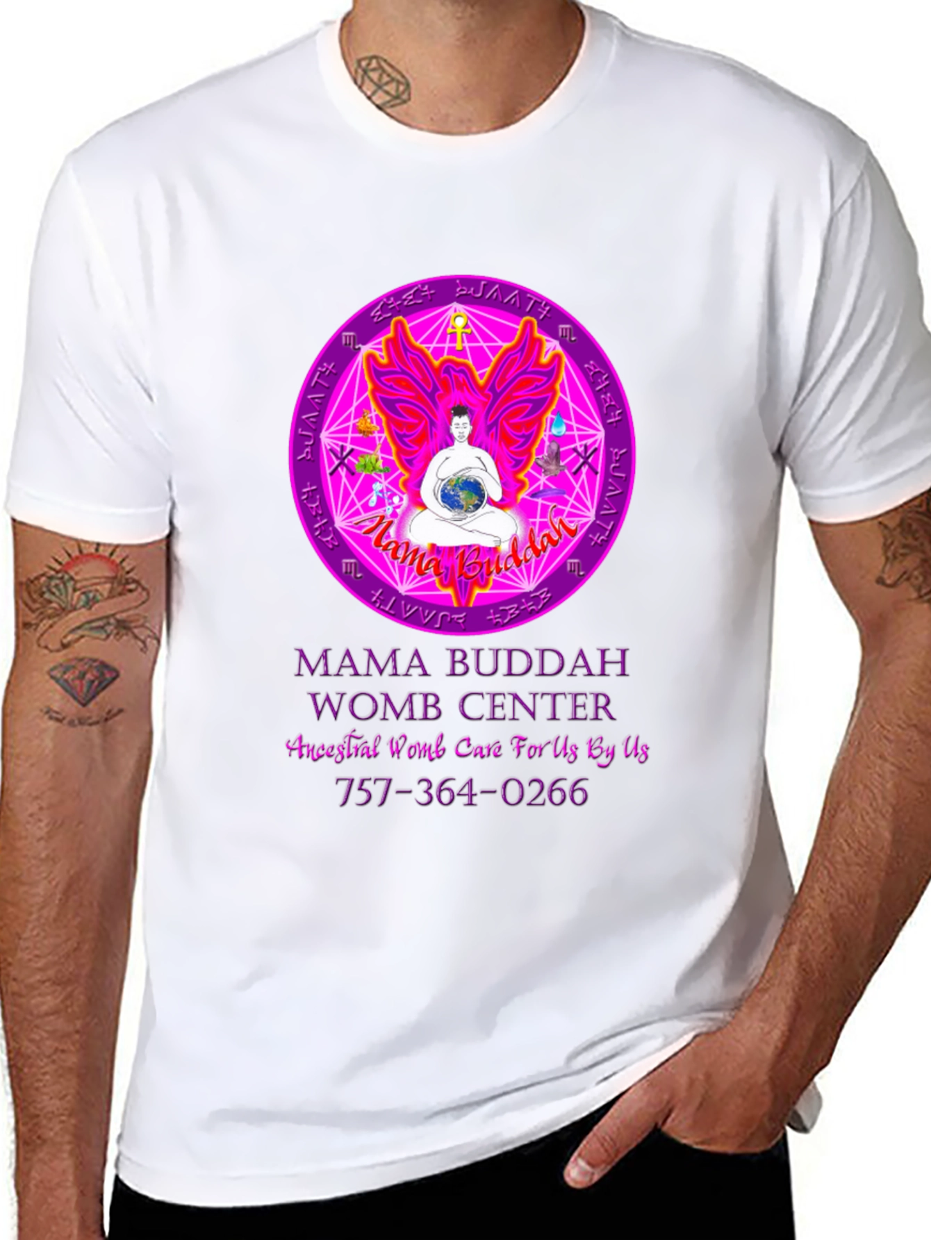 Mama Buddah Womb Center Graphic T-Shirt