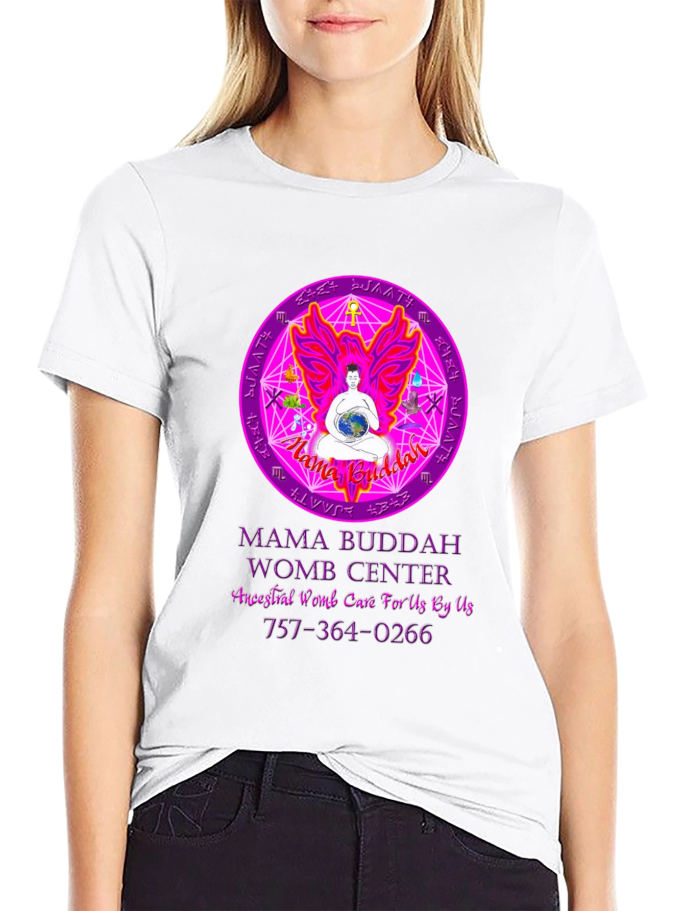 Mama Buddah Womb Center Graphic T-Shirt