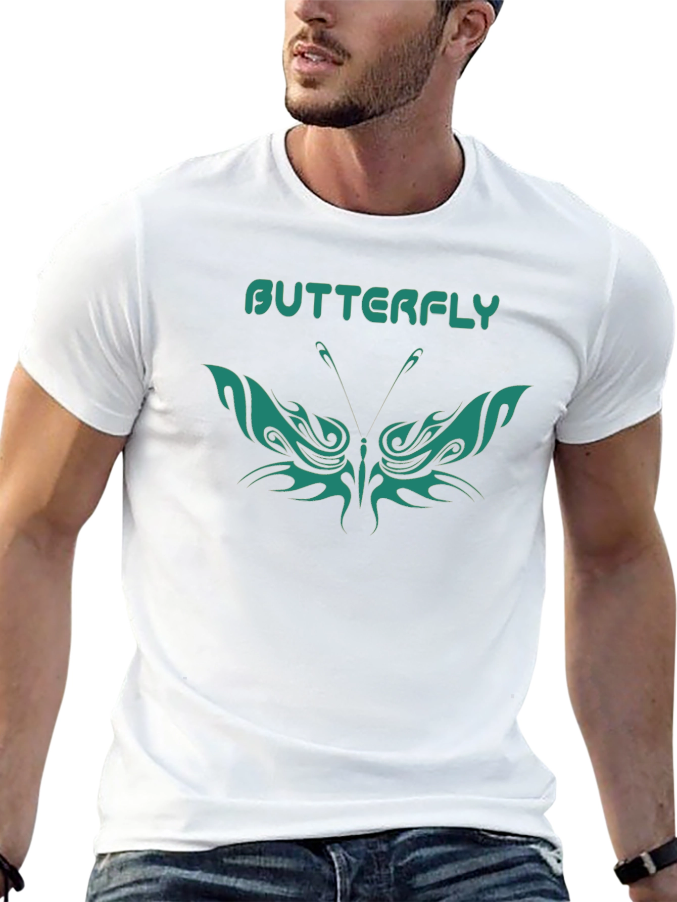 Black Butterfly Graphic Tee - Trendy Style