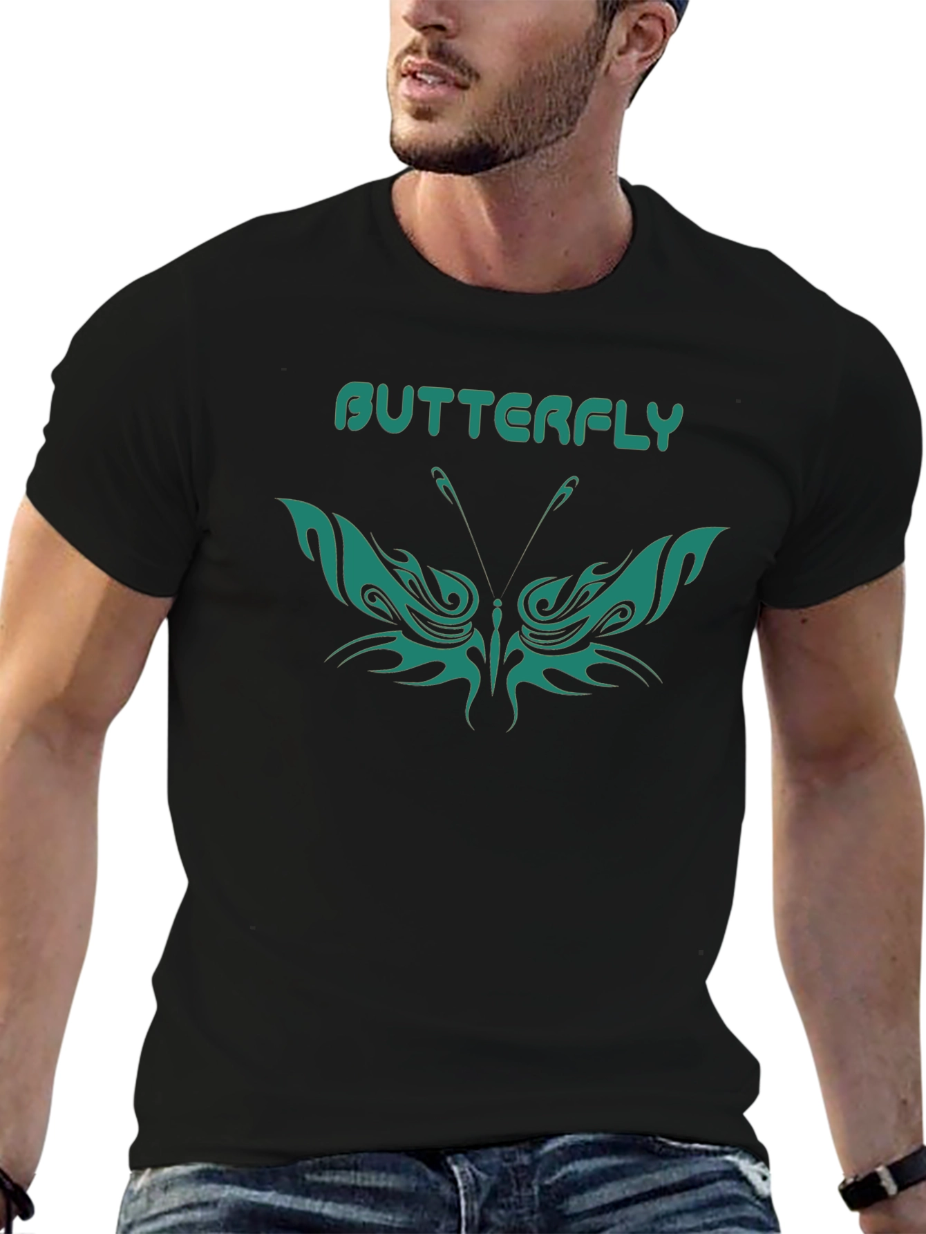 Black Butterfly Graphic Tee - Trendy Style