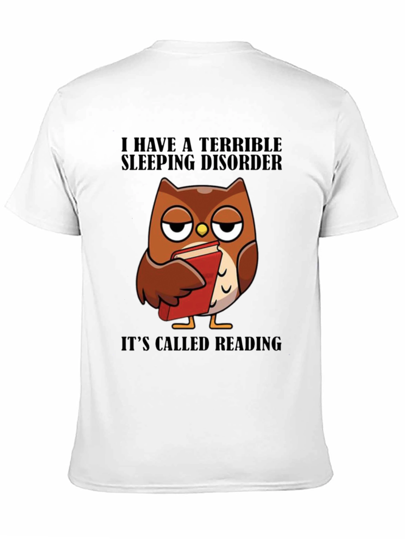 Reading Owl T-Shirt - Sleepy Owl Book Lover Tee