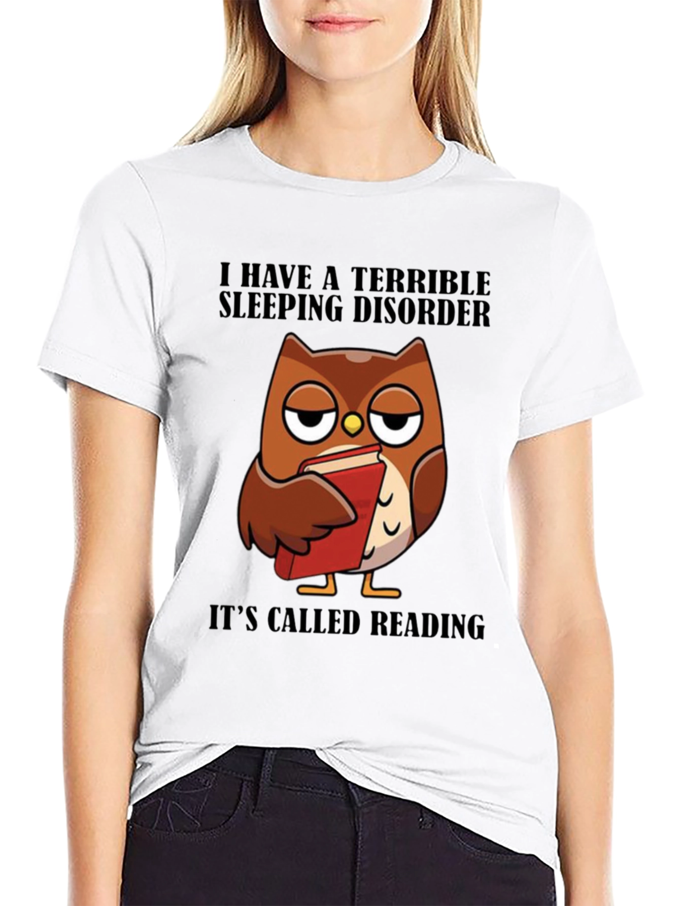 Reading Owl T-Shirt - Sleepy Owl Book Lover Tee
