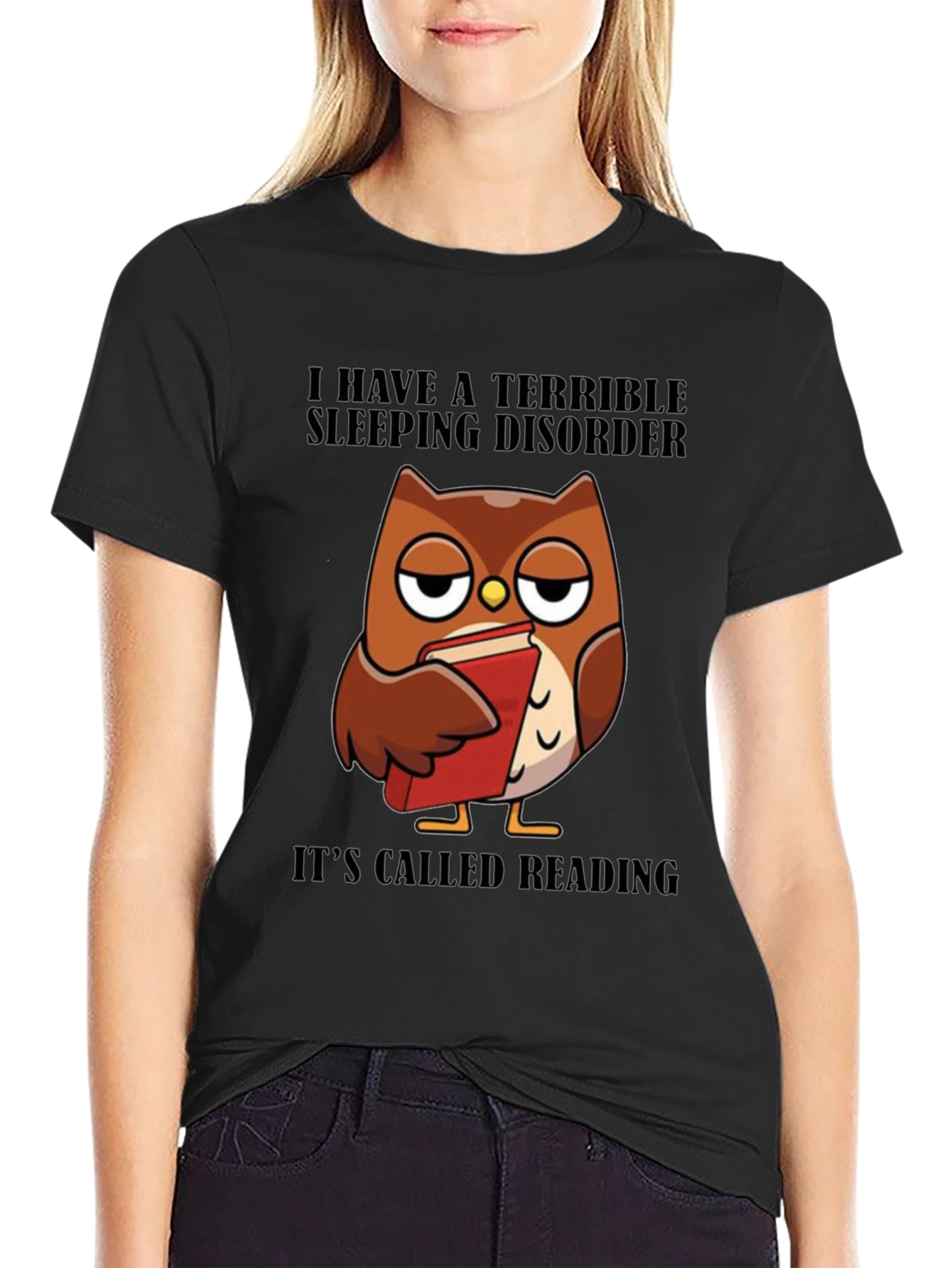 Reading Owl T-Shirt - Sleepy Owl Book Lover Tee