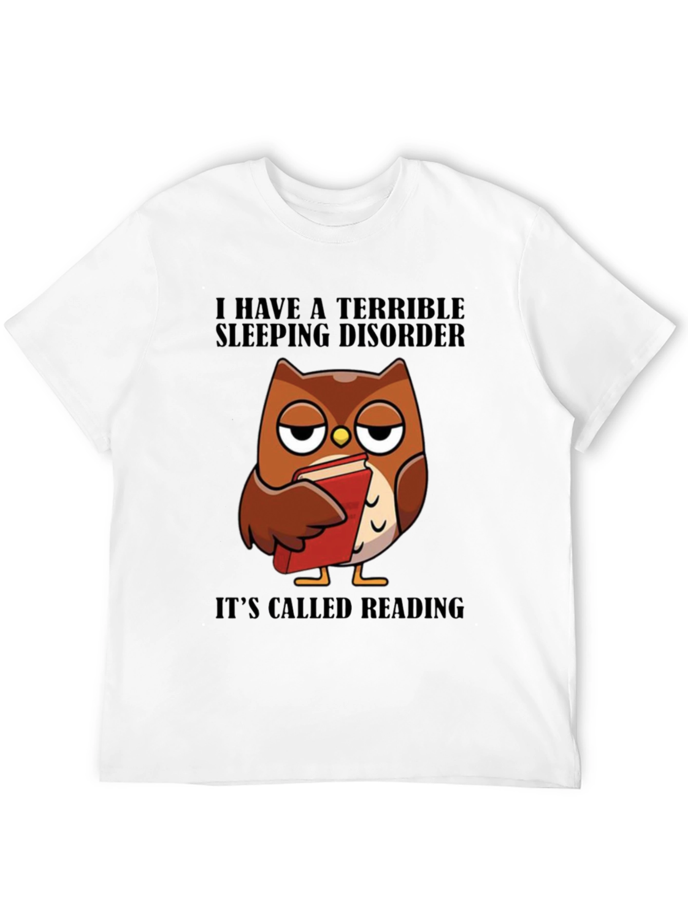 Reading Owl T-Shirt - Sleepy Owl Book Lover Tee