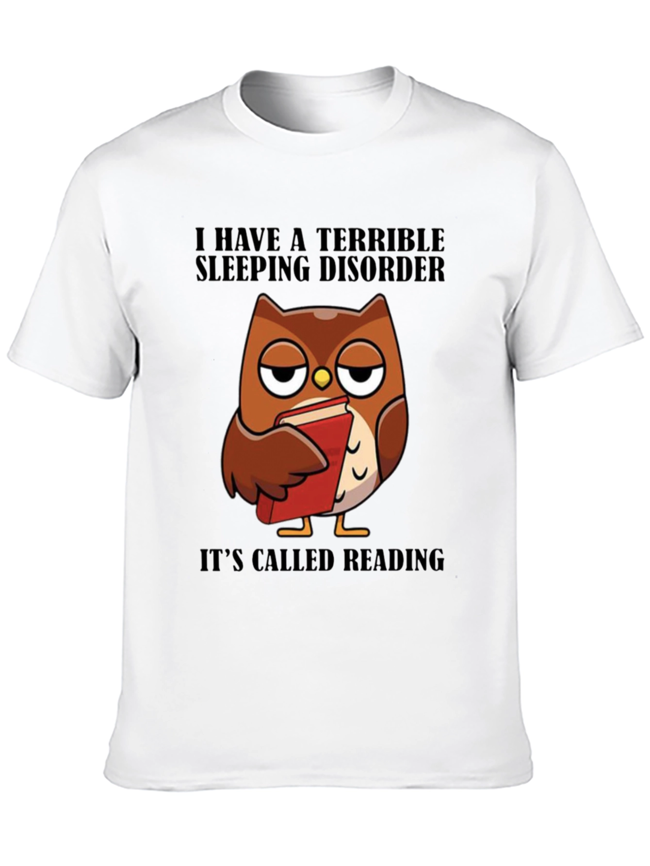 Reading Owl T-Shirt - Sleepy Owl Book Lover Tee