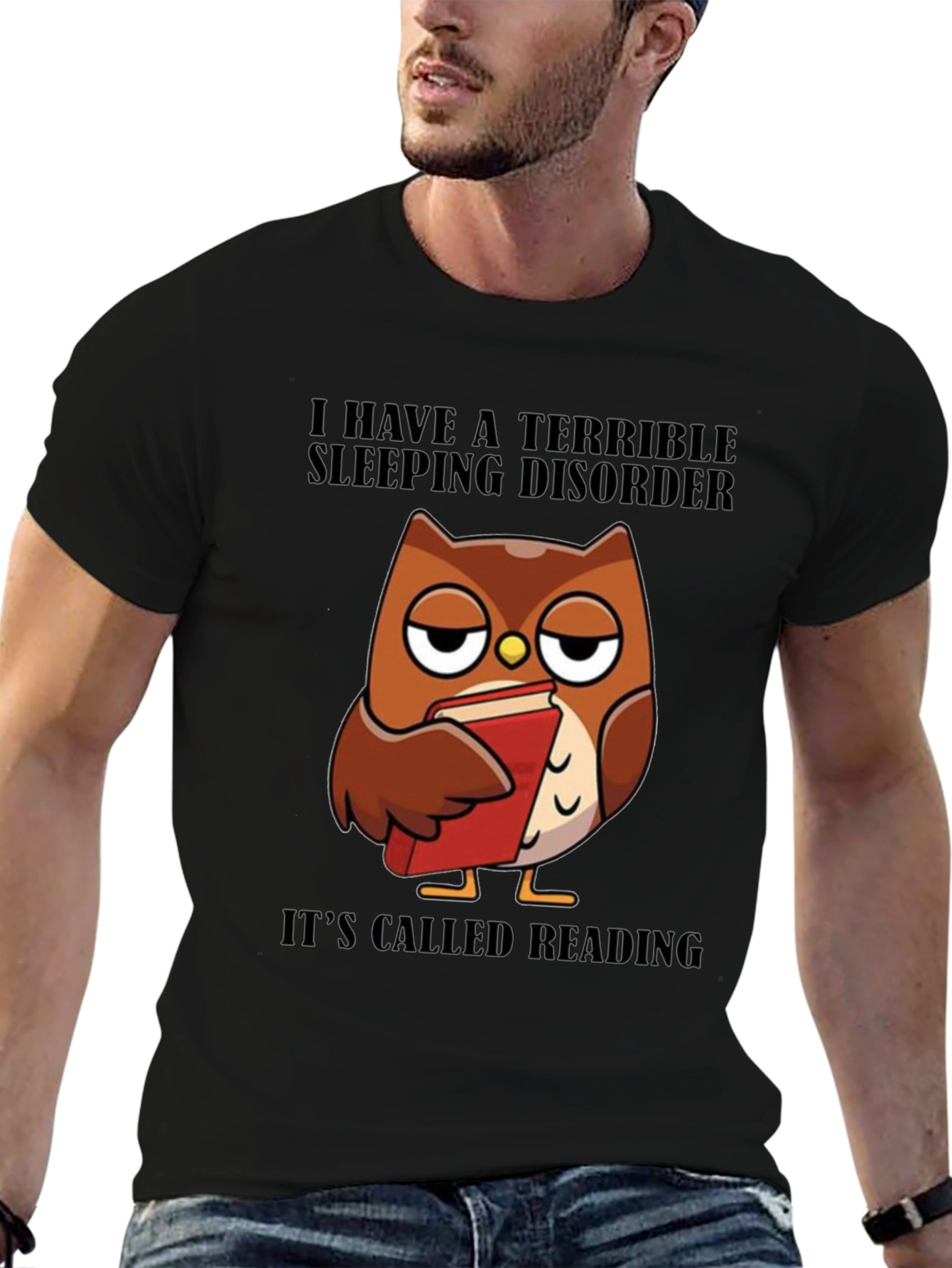 Reading Owl T-Shirt - Sleepy Owl Book Lover Tee
