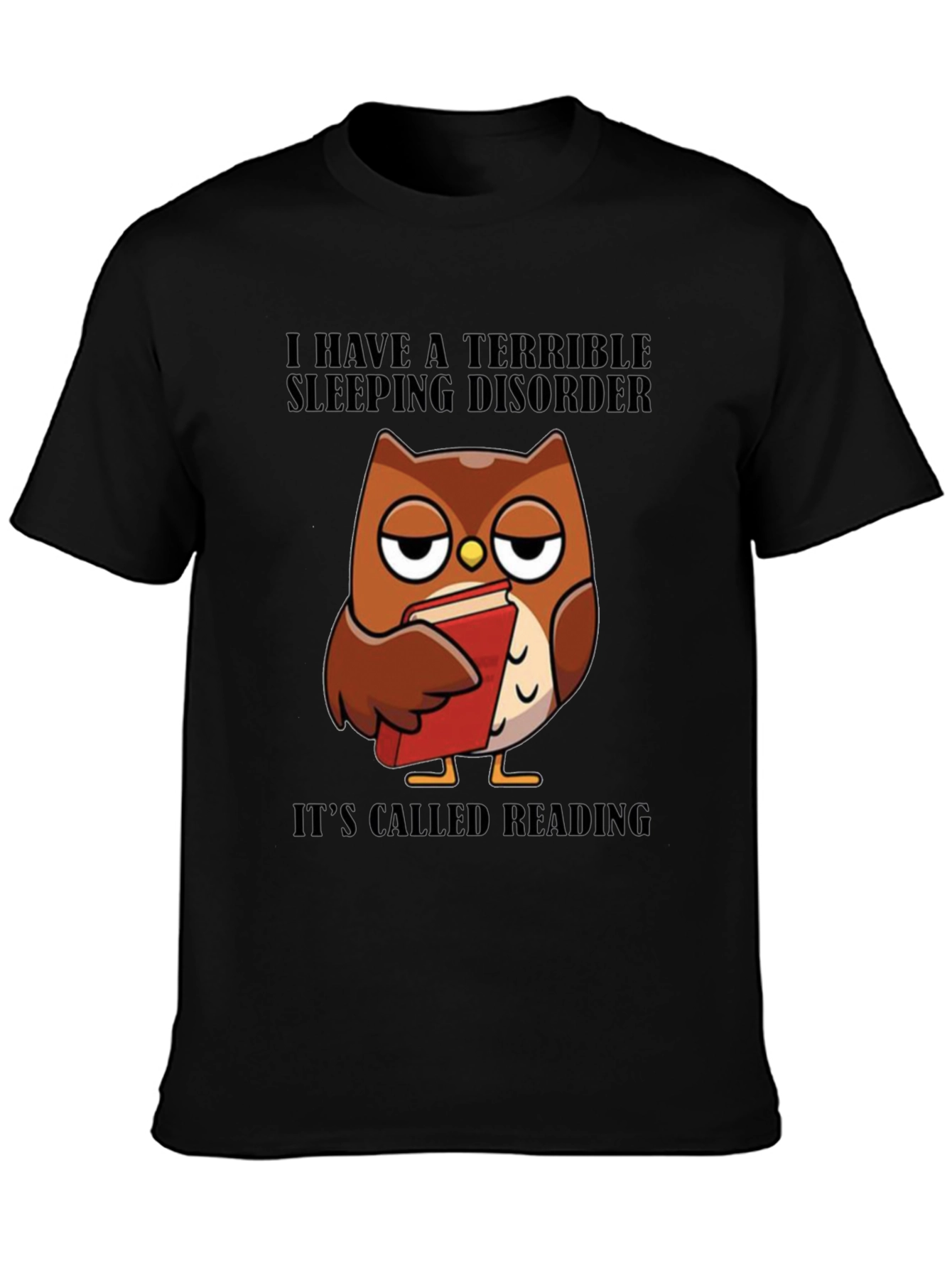Reading Owl T-Shirt - Sleepy Owl Book Lover Tee