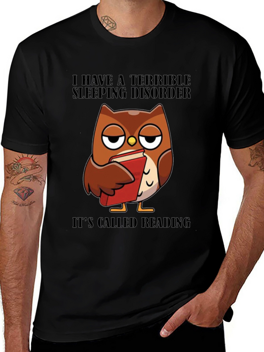 Reading Owl T-Shirt - Sleepy Owl Book Lover Tee