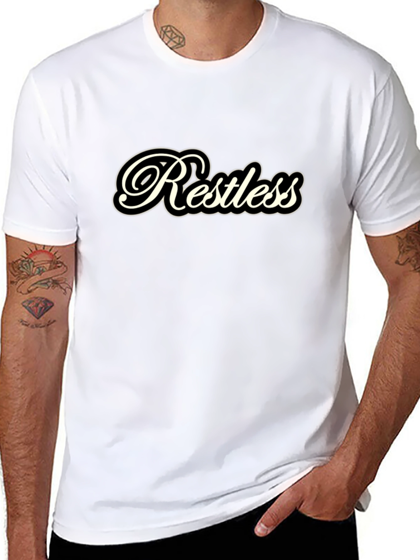 Restless Graphic Tee - Black Casual T-Shirt
