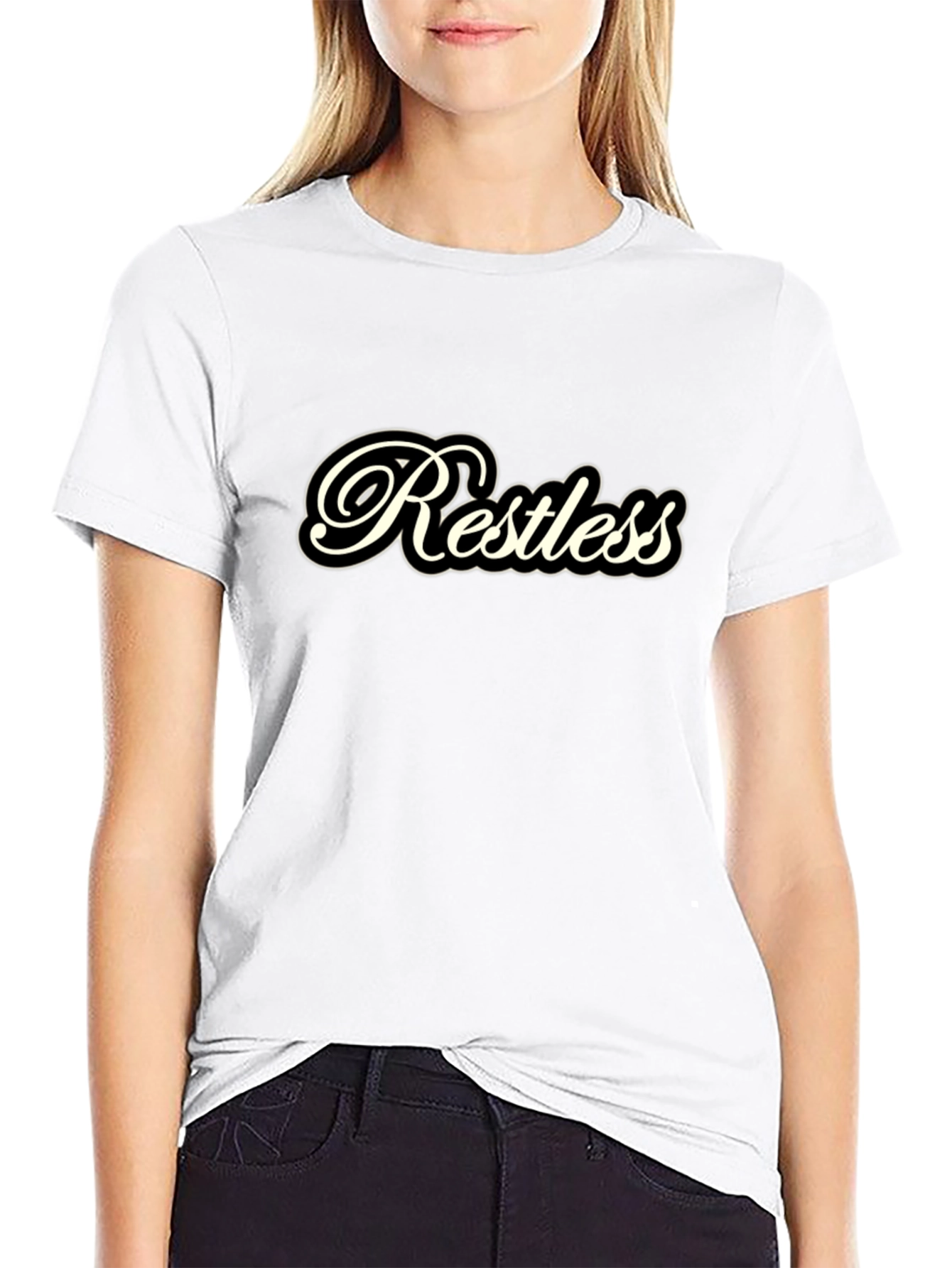 Restless Graphic Tee - Black Casual T-Shirt