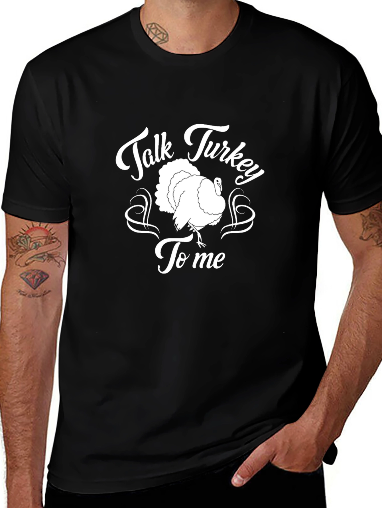 Talk Turkey To Me Black T-Shirt