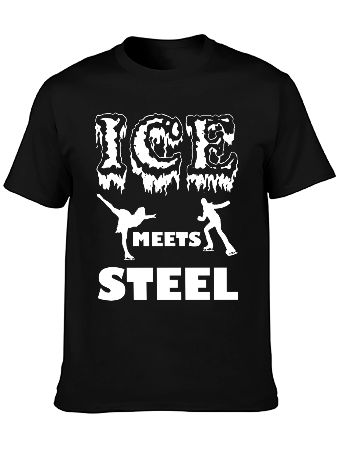 Ice Meets Steel Graphic T-Shirt - Figure Skating Tee