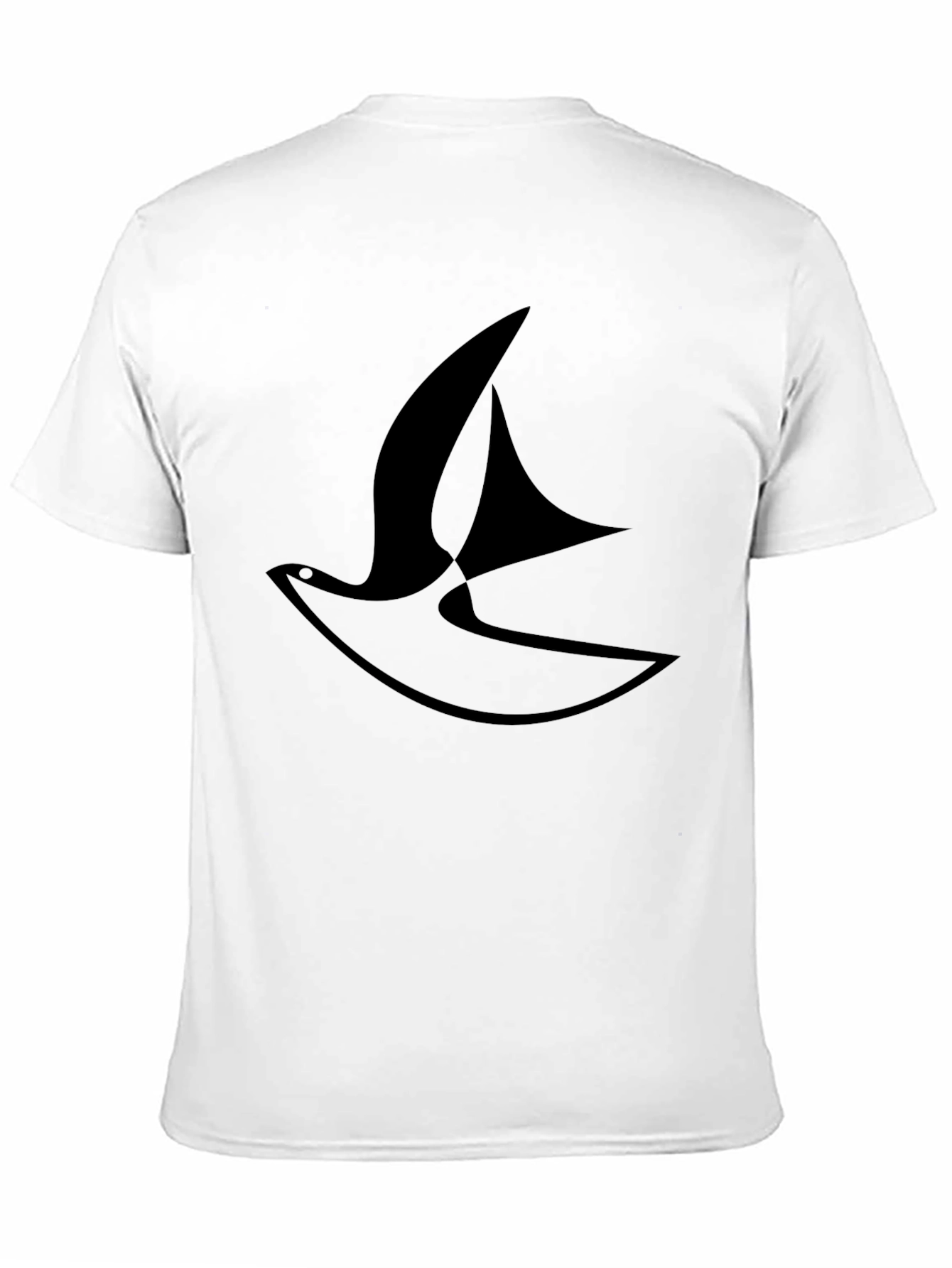 Stylish Black T-Shirt with Abstract Bird Design