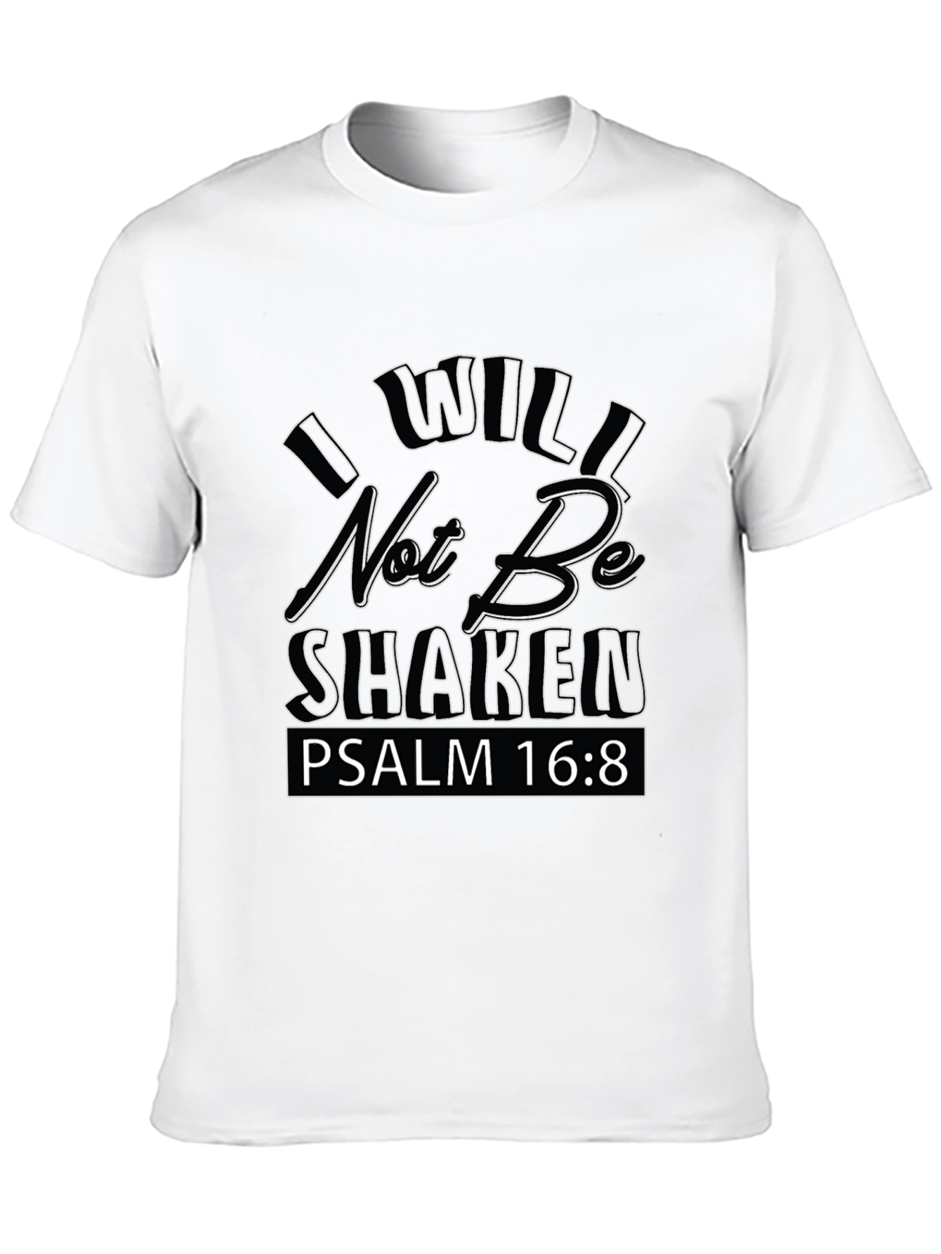 I Will Not Be Shaken Black Graphic Tee