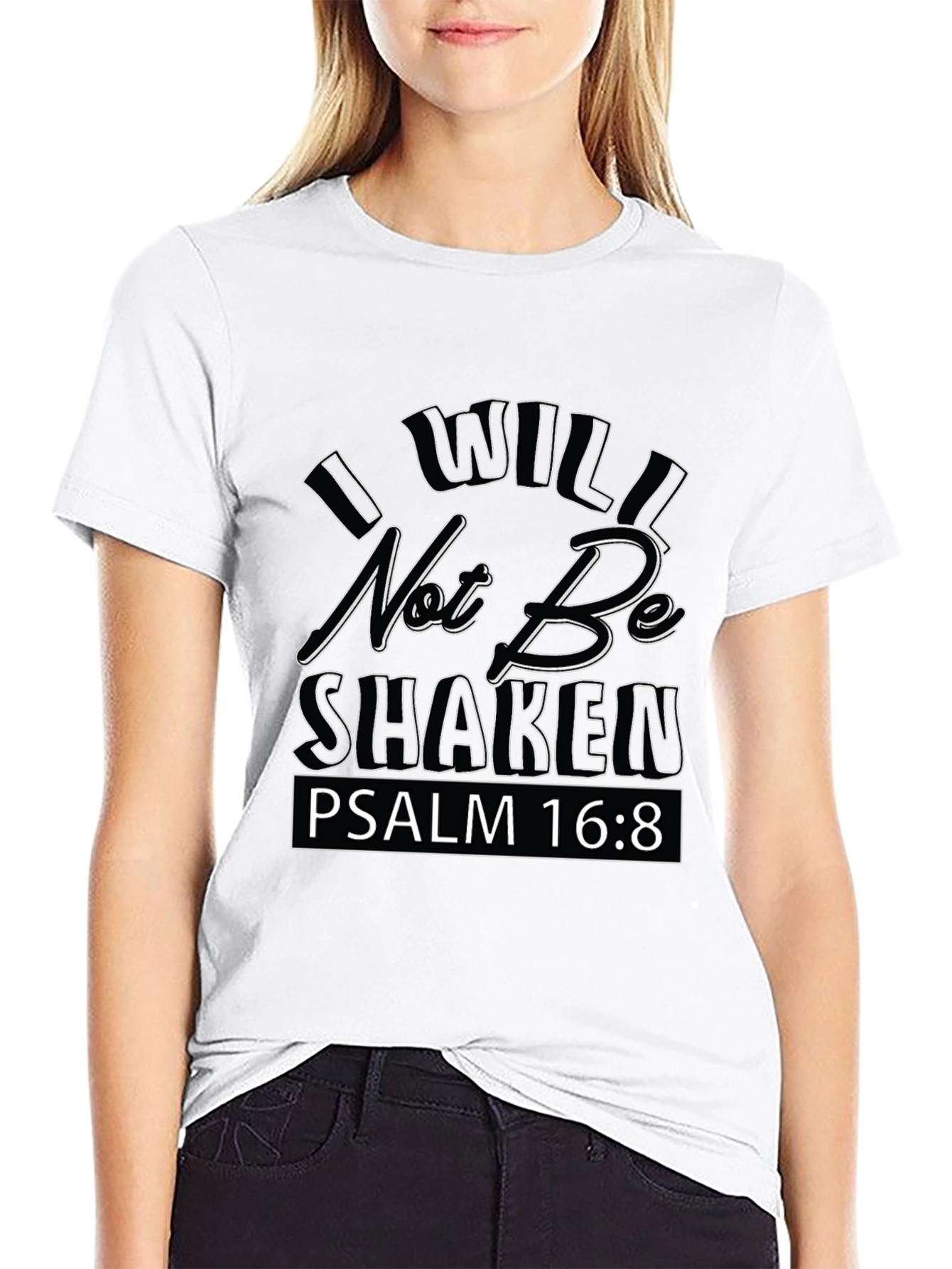 I Will Not Be Shaken Black Graphic Tee