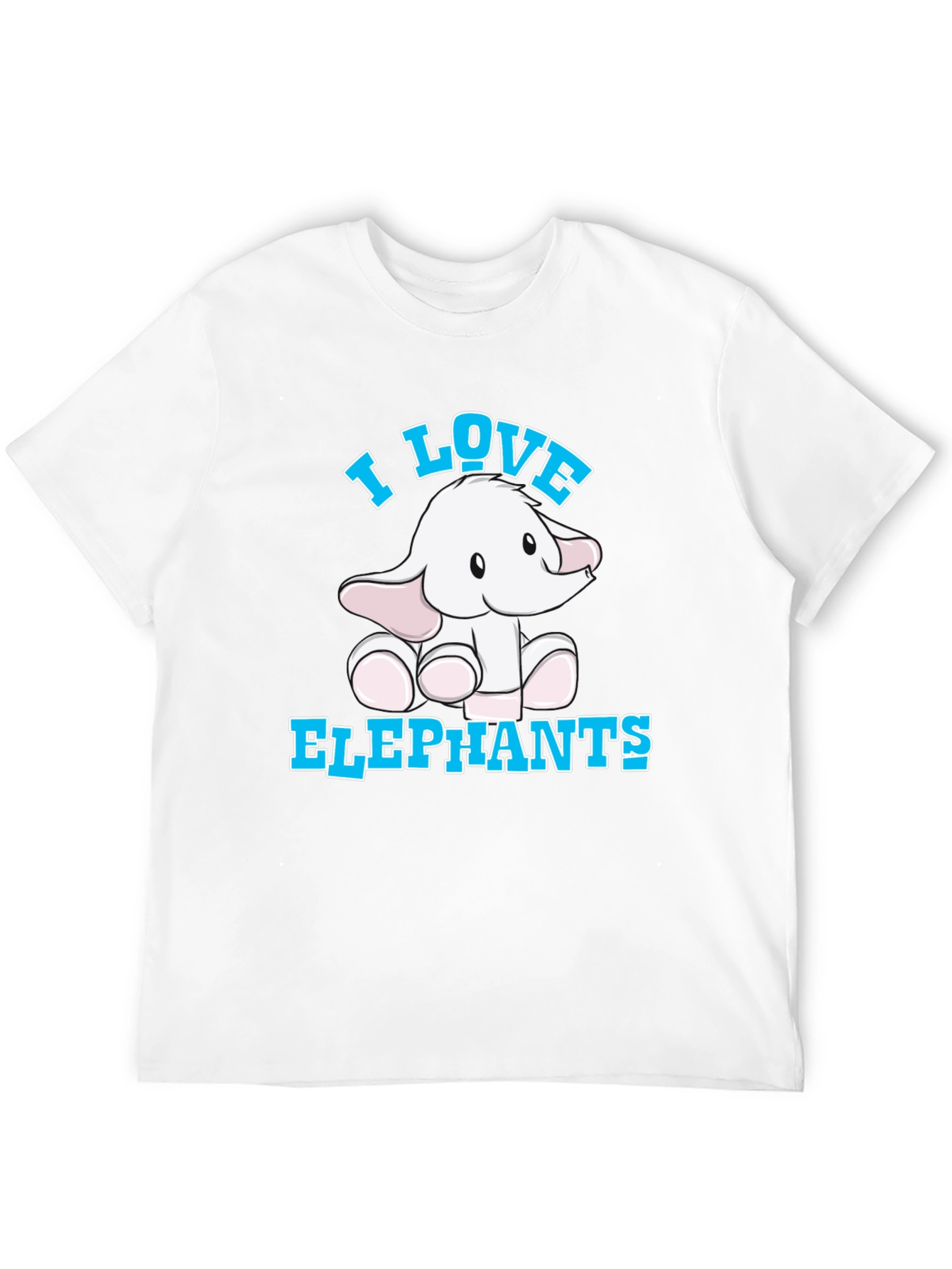 I Love Elephants Graphic T-Shirt - Black