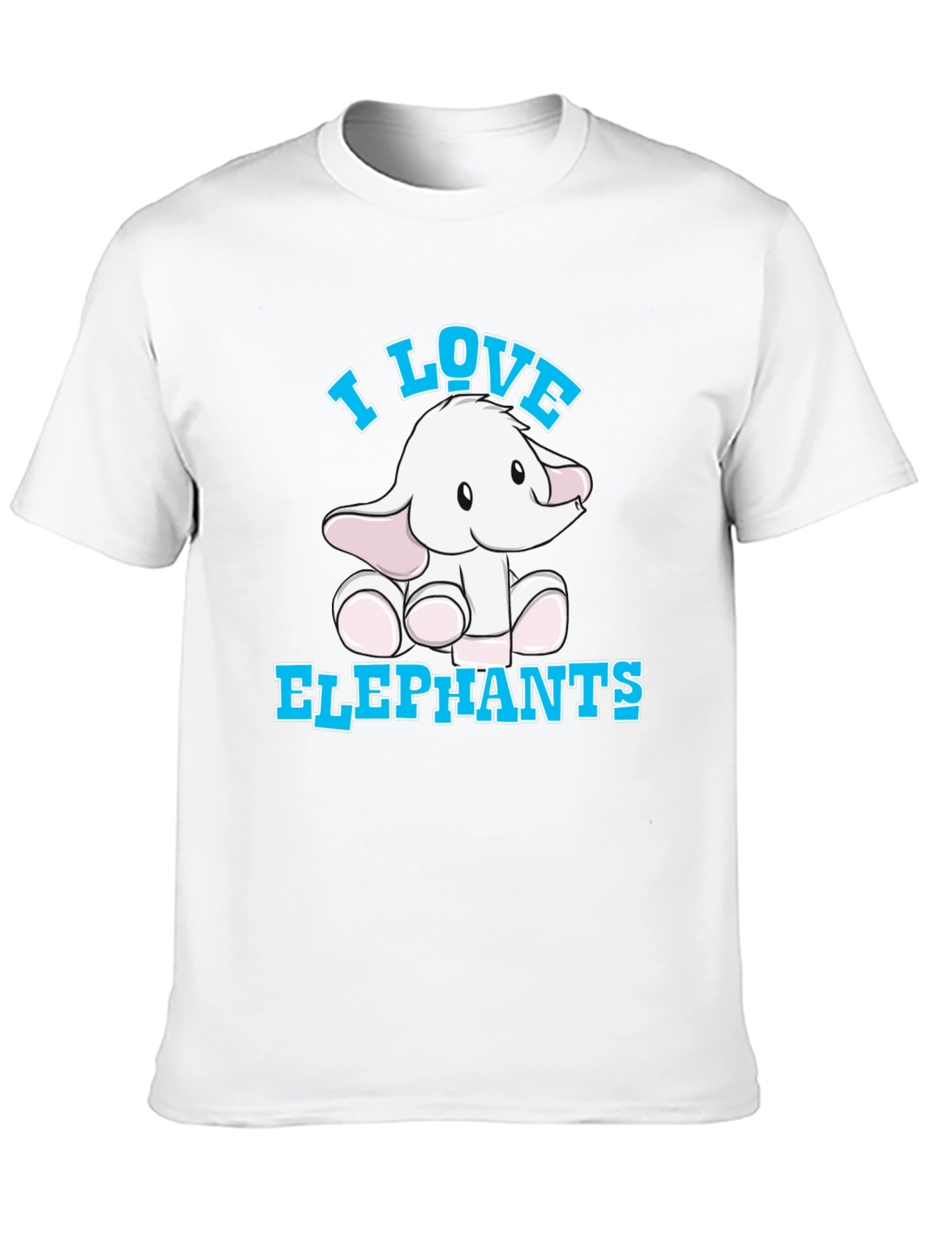 I Love Elephants Graphic T-Shirt - Black