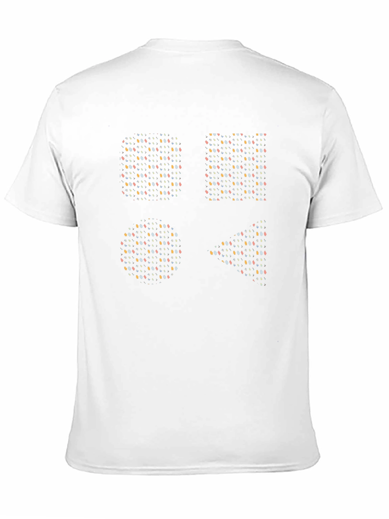 Geometric Pattern Graphic Tee - Soft Black Cotton