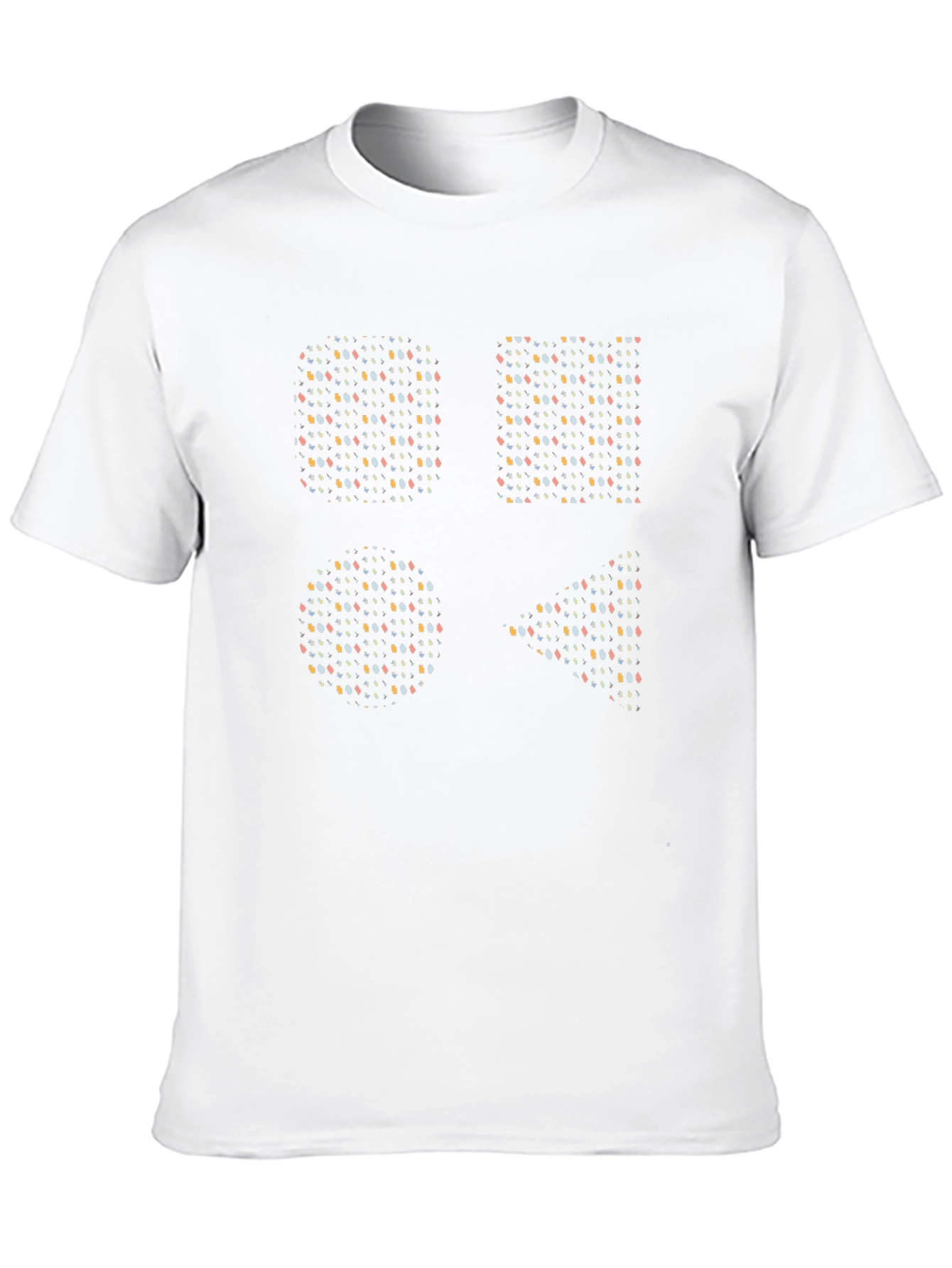 Geometric Pattern Graphic Tee - Soft Black Cotton