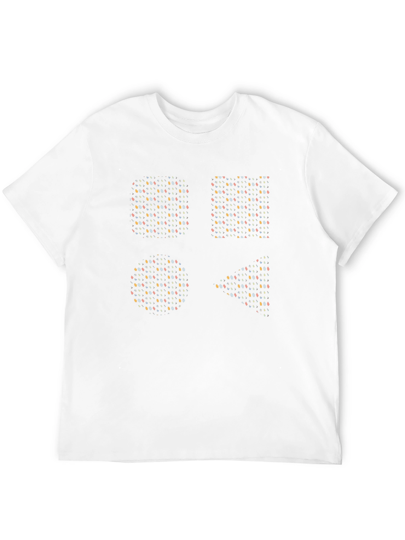 Geometric Pattern Graphic Tee - Soft Black Cotton