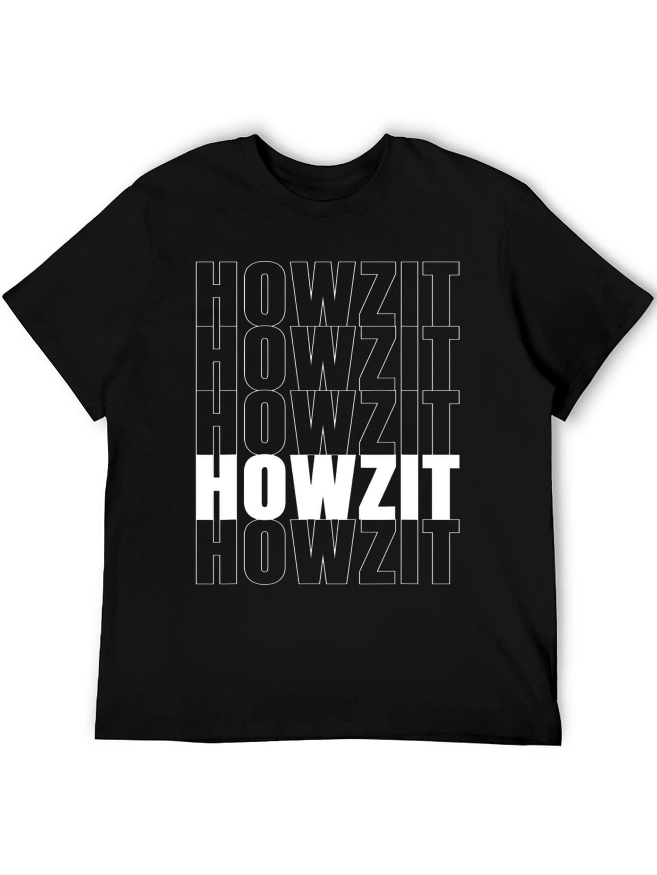 Howzit Tee - Black Graphic Print Casual Shirt