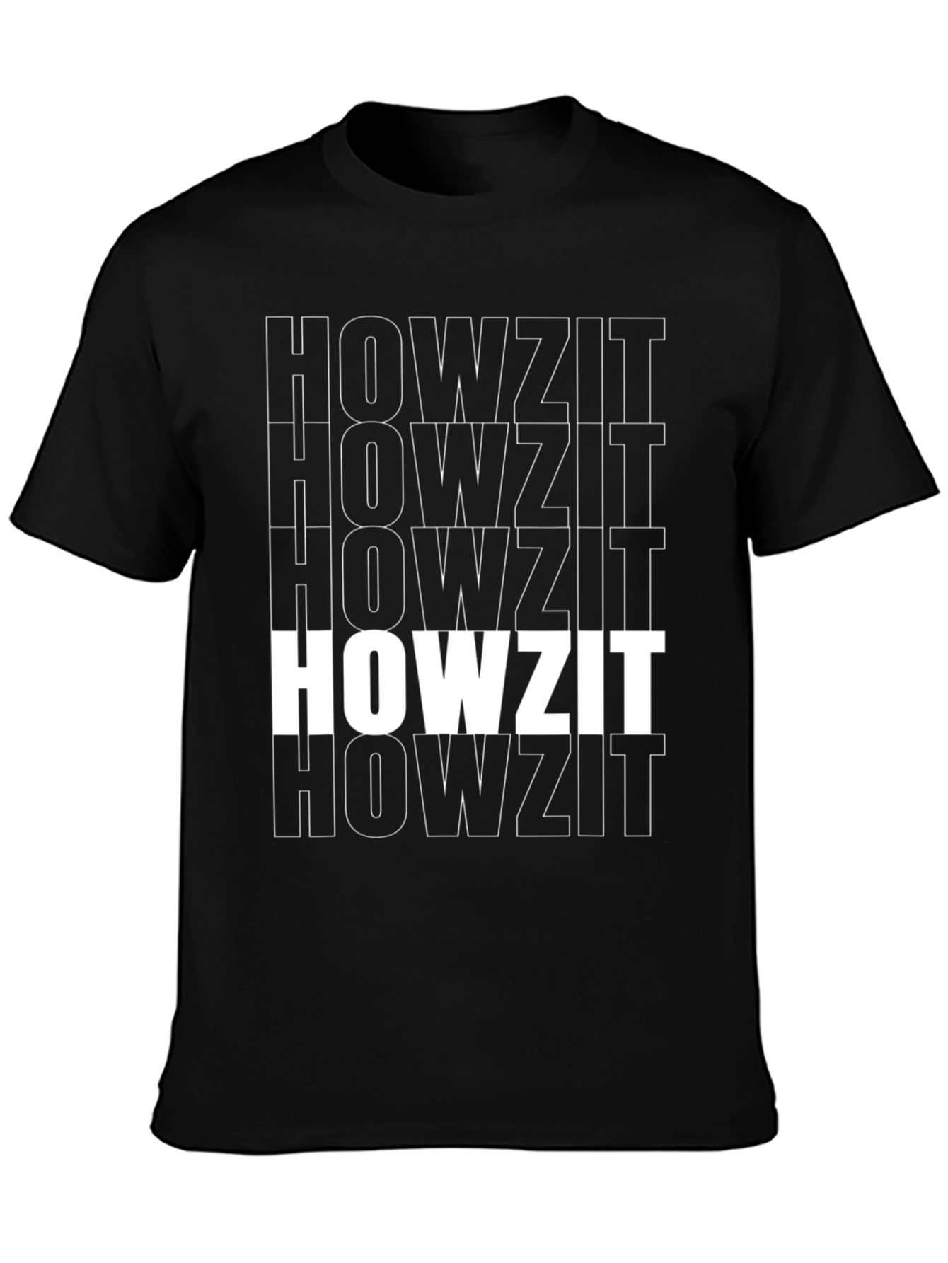 Howzit Tee - Black Graphic Print Casual Shirt