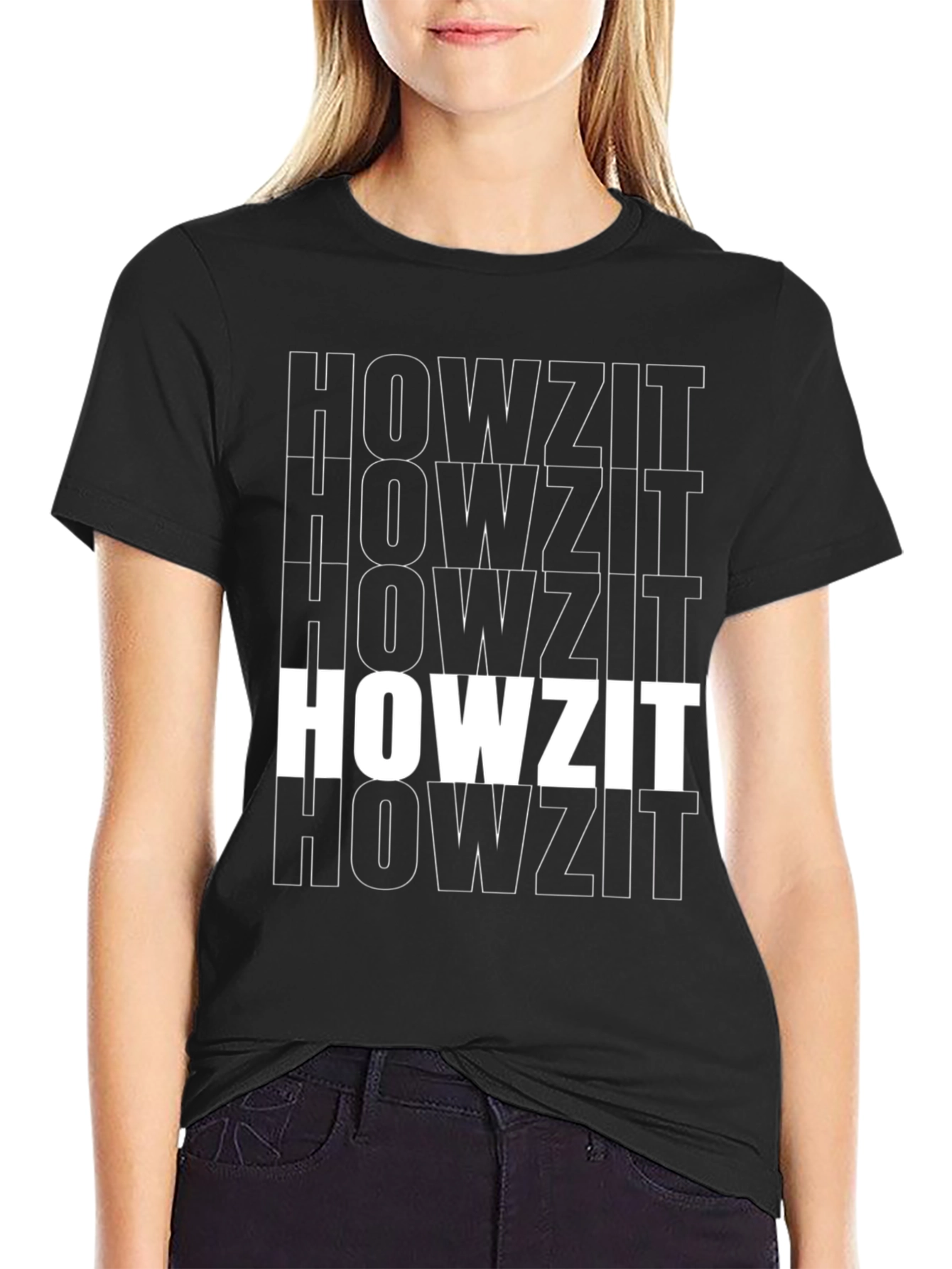 Howzit Tee - Black Graphic Print Casual Shirt