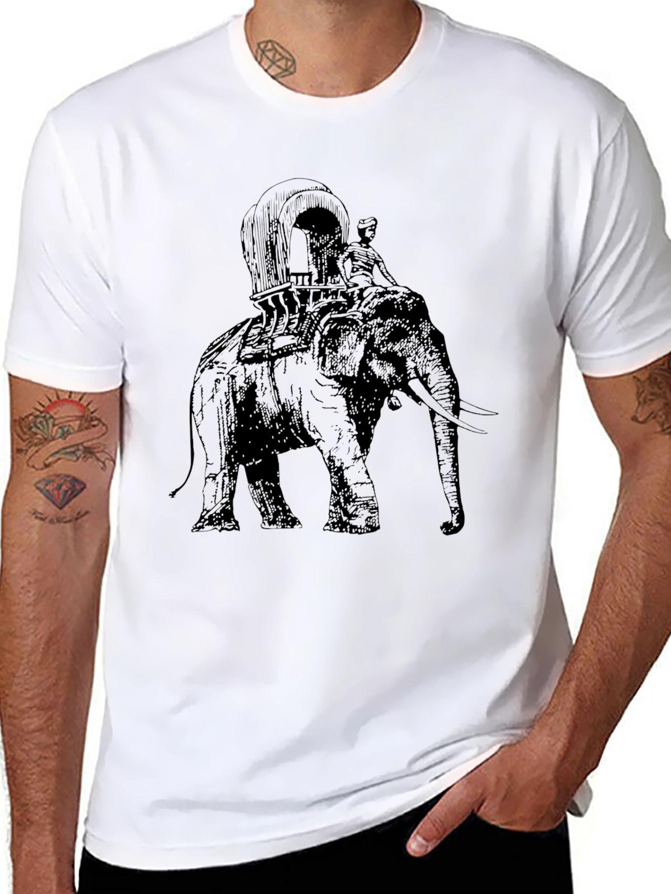Elephant Carriage Graphic T-Shirt