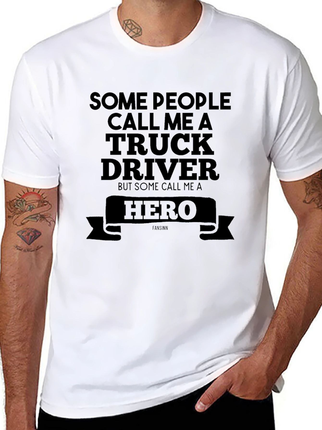 Truck Driver Hero T-Shirt - Black