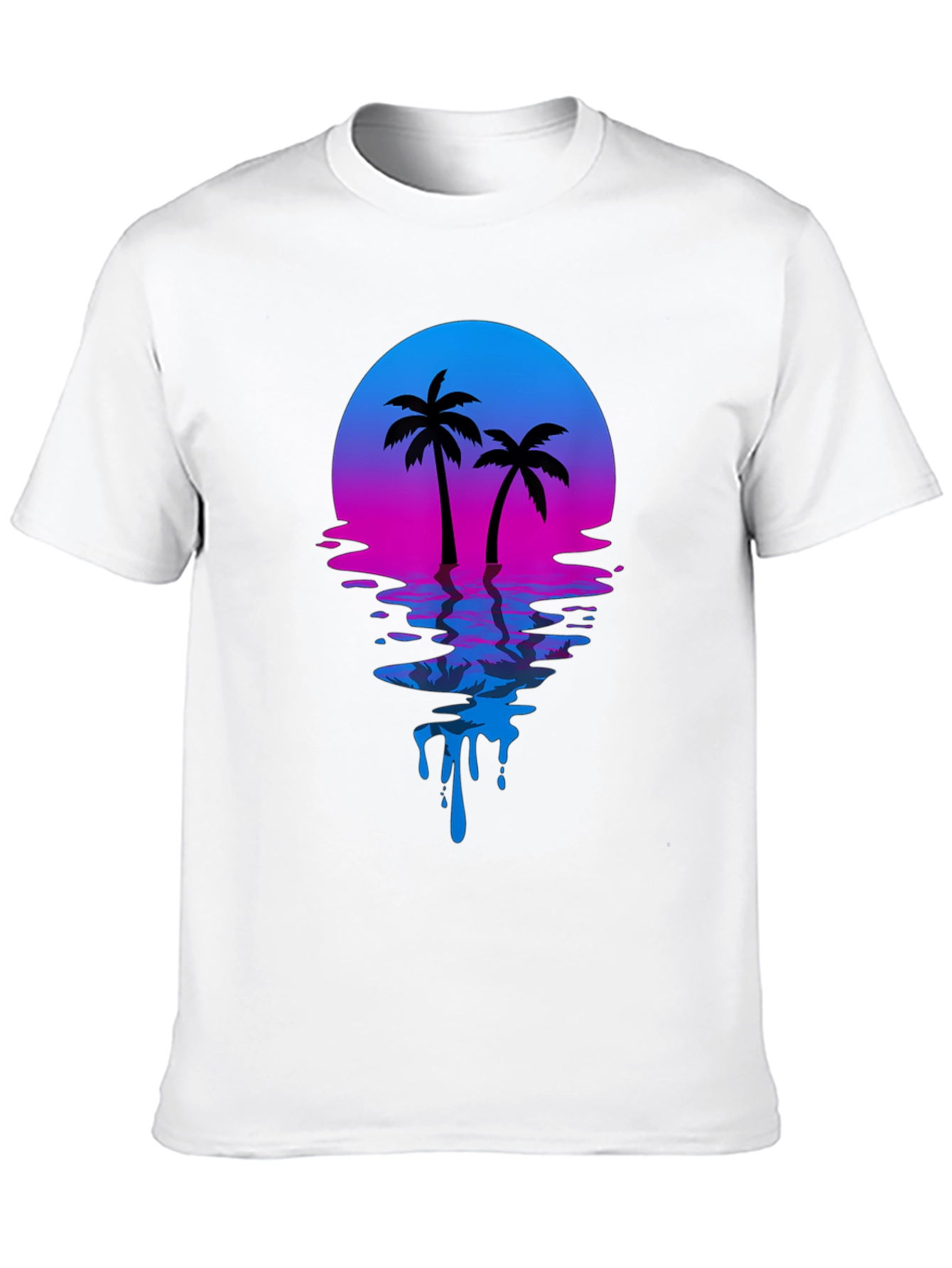 Retro Sunset Palm Tree Graphic T-Shirt