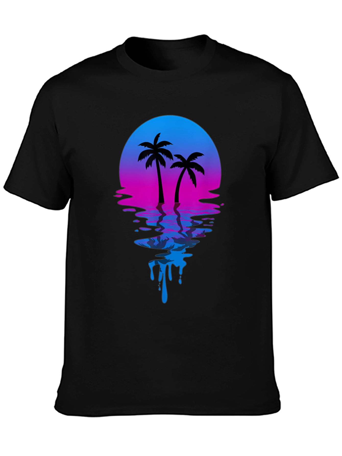 Retro Sunset Palm Tree Graphic T-Shirt