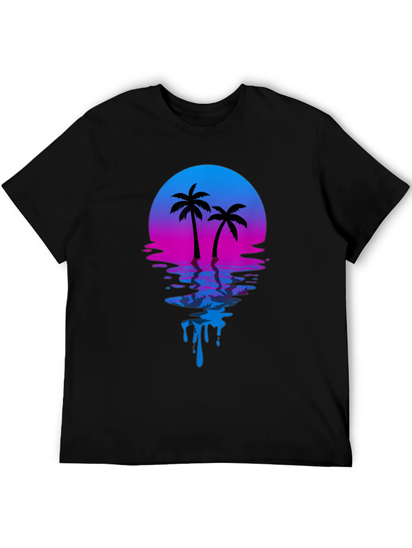 Retro Sunset Palm Tree Graphic T-Shirt