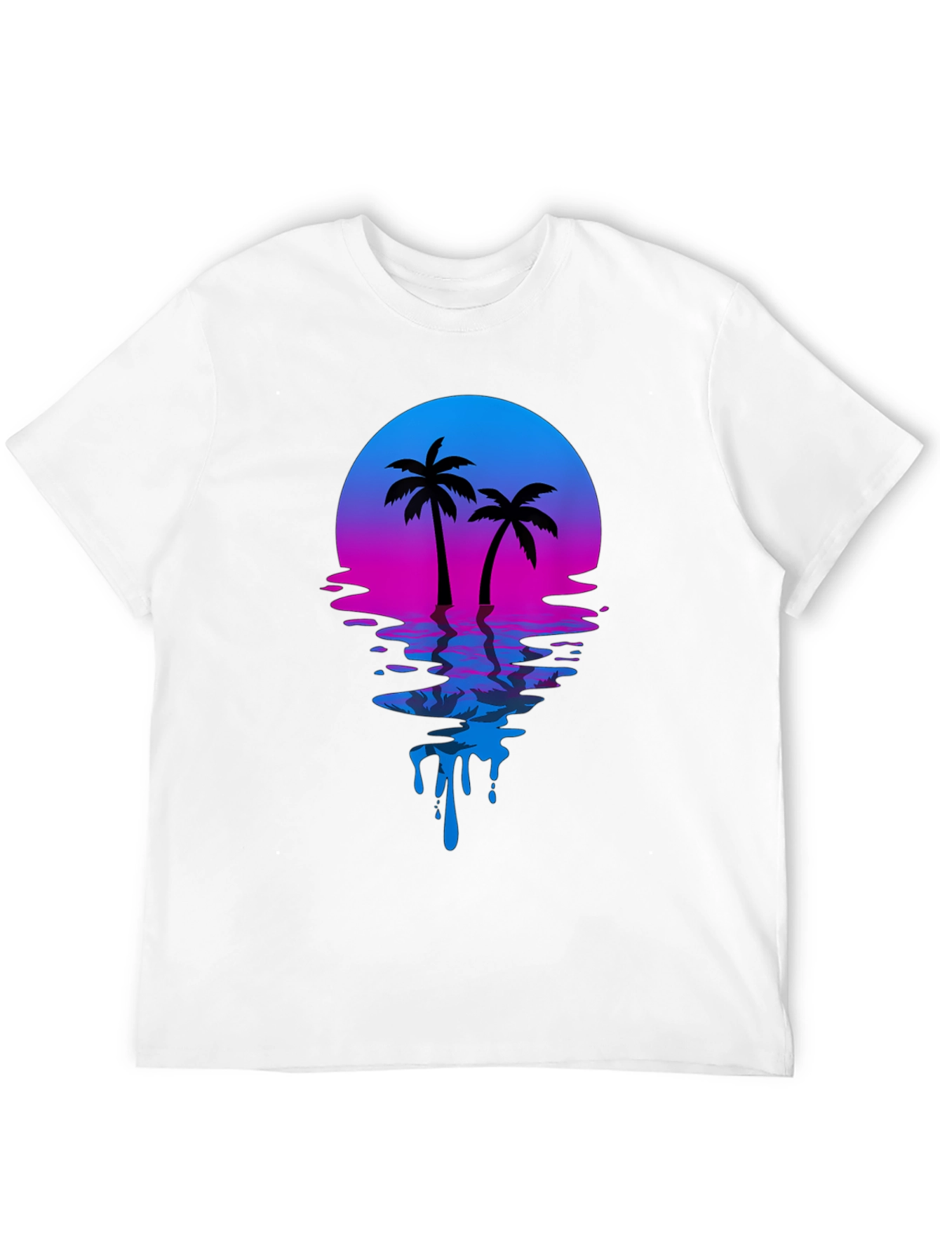 Retro Sunset Palm Tree Graphic T-Shirt