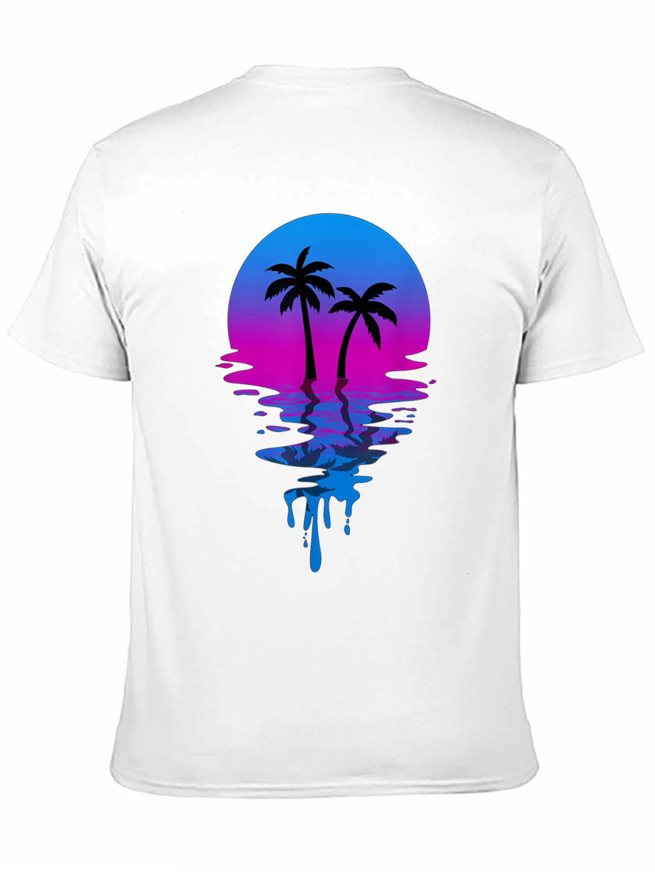 Retro Sunset Palm Tree Graphic T-Shirt