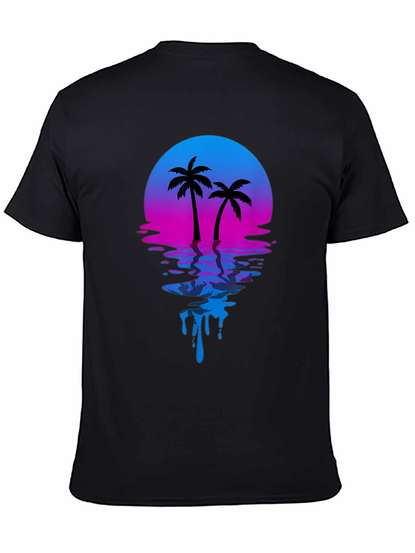 Retro Sunset Palm Tree Graphic T-Shirt