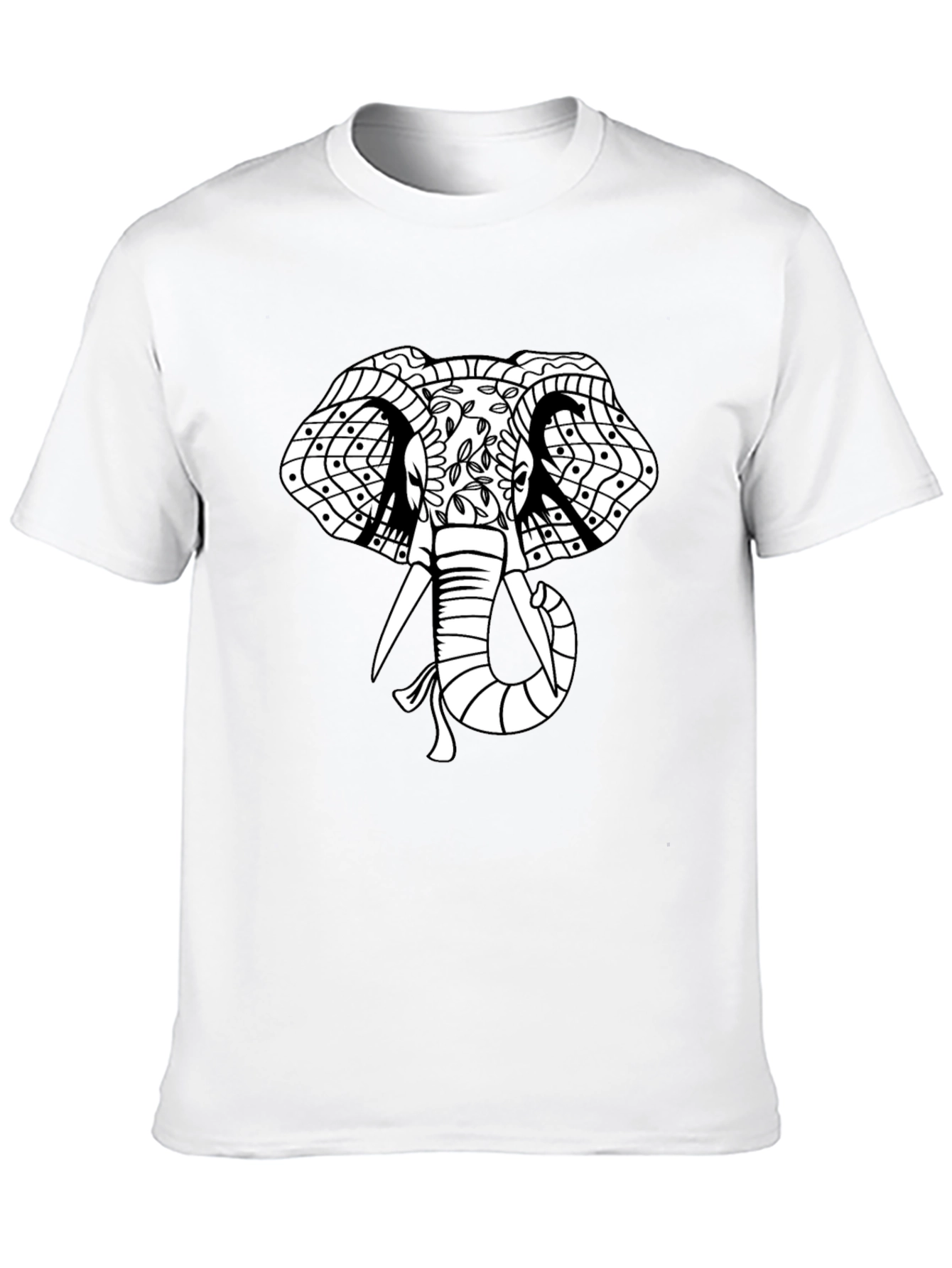 Elephant Graphic Print T-Shirt - Black