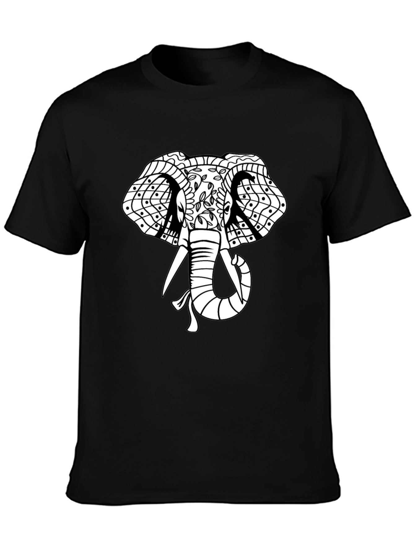 Elephant Graphic Print T-Shirt - Black