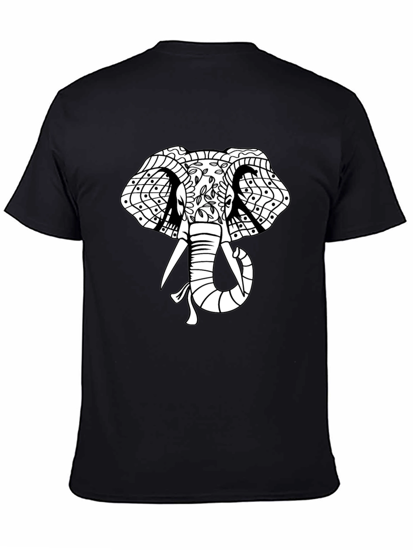 Elephant Graphic Print T-Shirt - Black