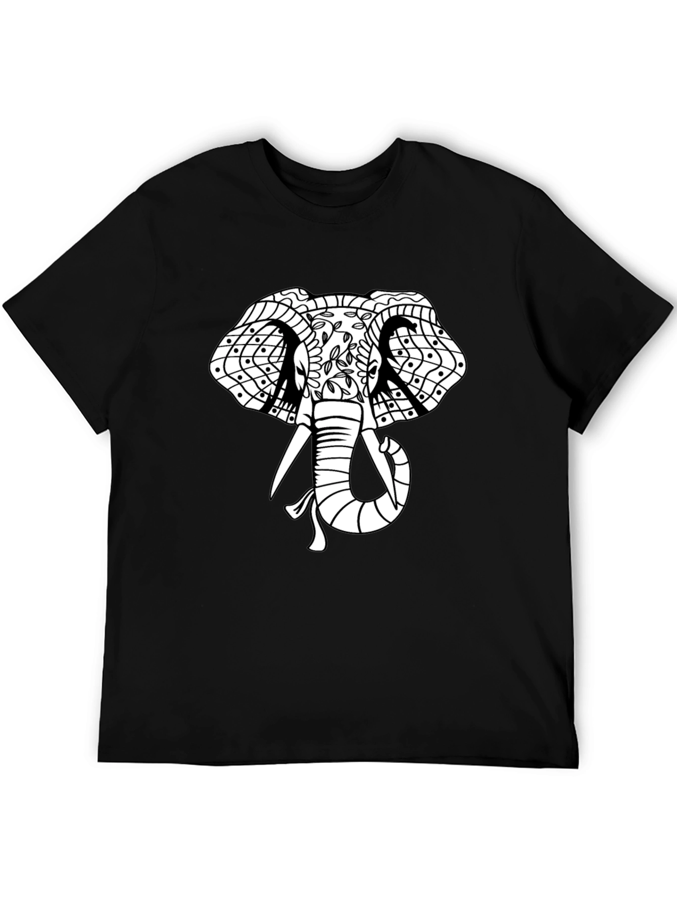 Elephant Graphic Print T-Shirt - Black