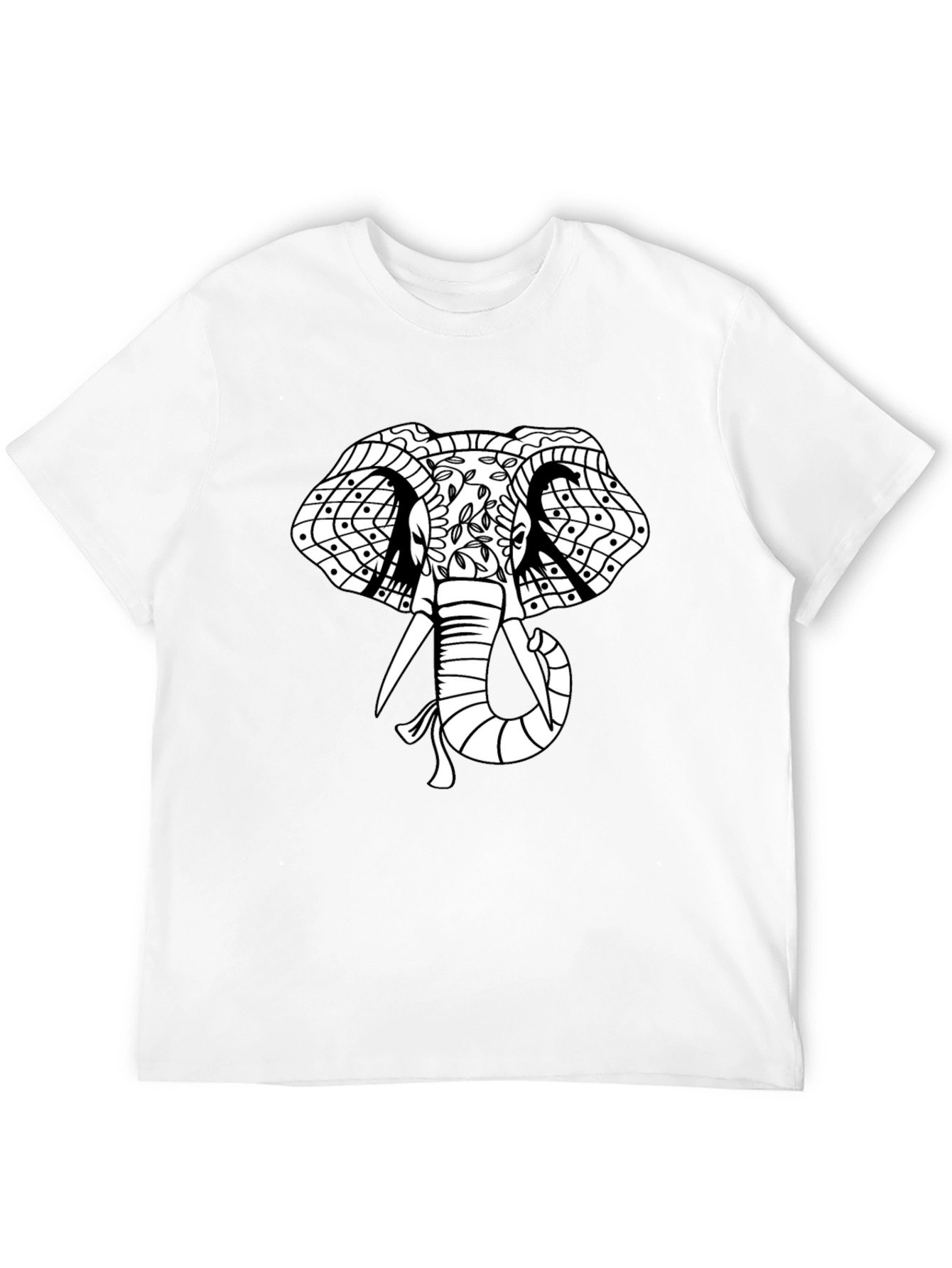 Elephant Graphic Print T-Shirt - Black