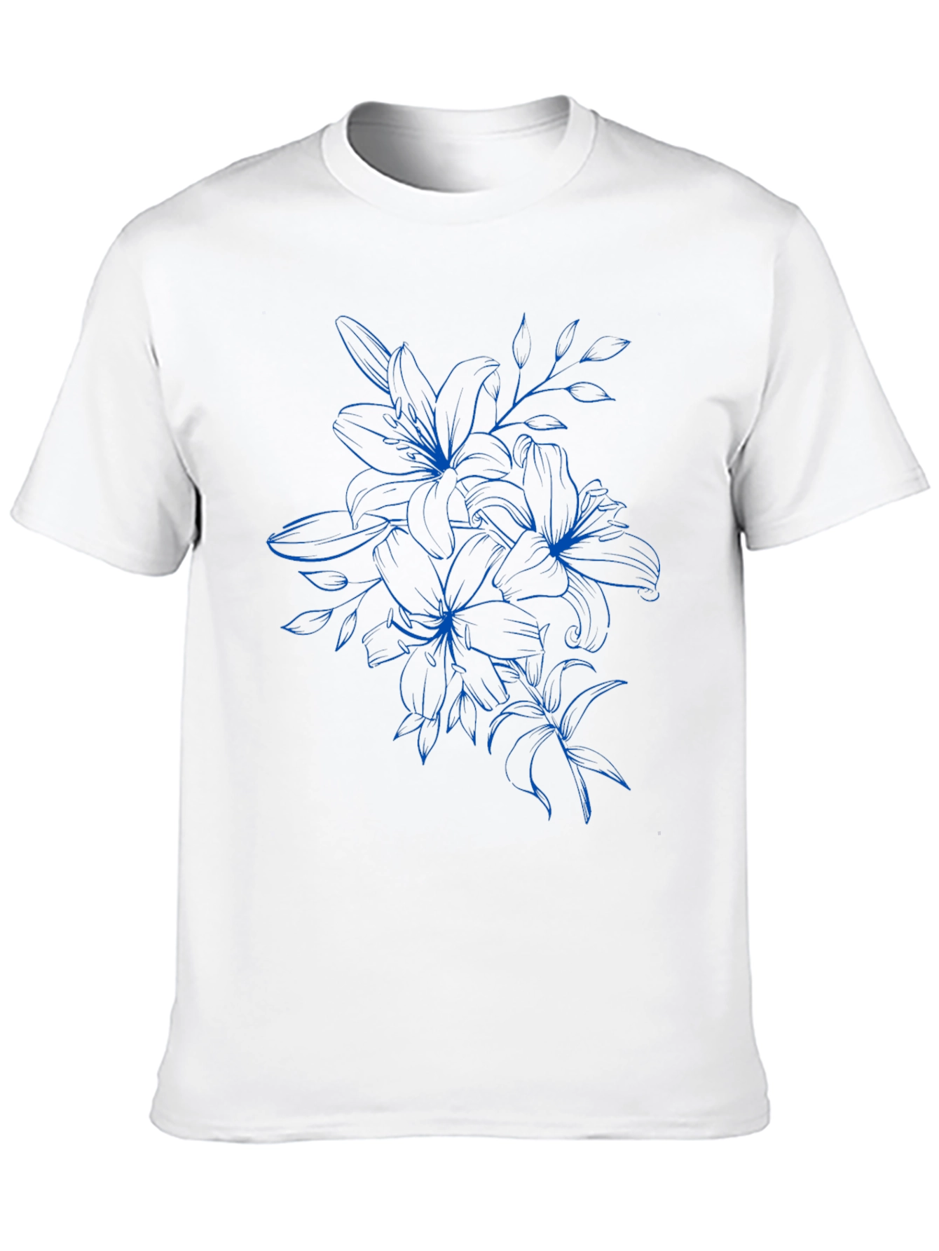 Floral Graphic Tee - Black Cotton T-Shirt