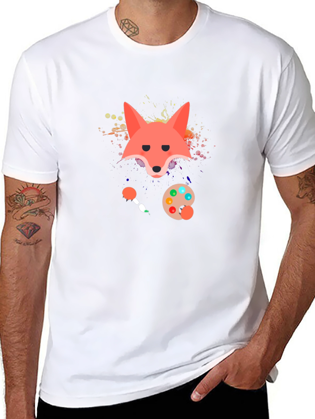 Fox Artist Graphic Print T-Shirt