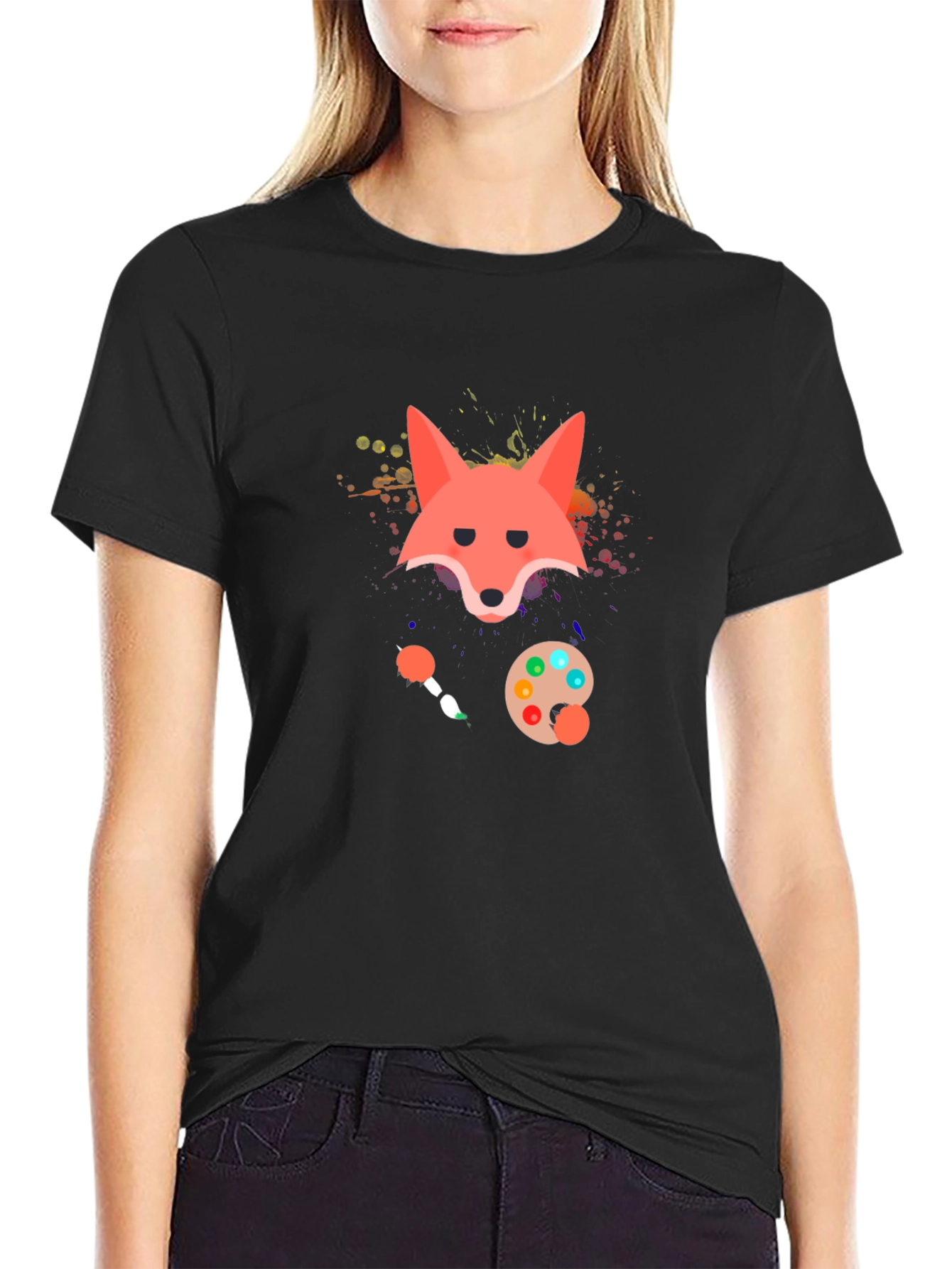 Fox Artist Graphic Print T-Shirt